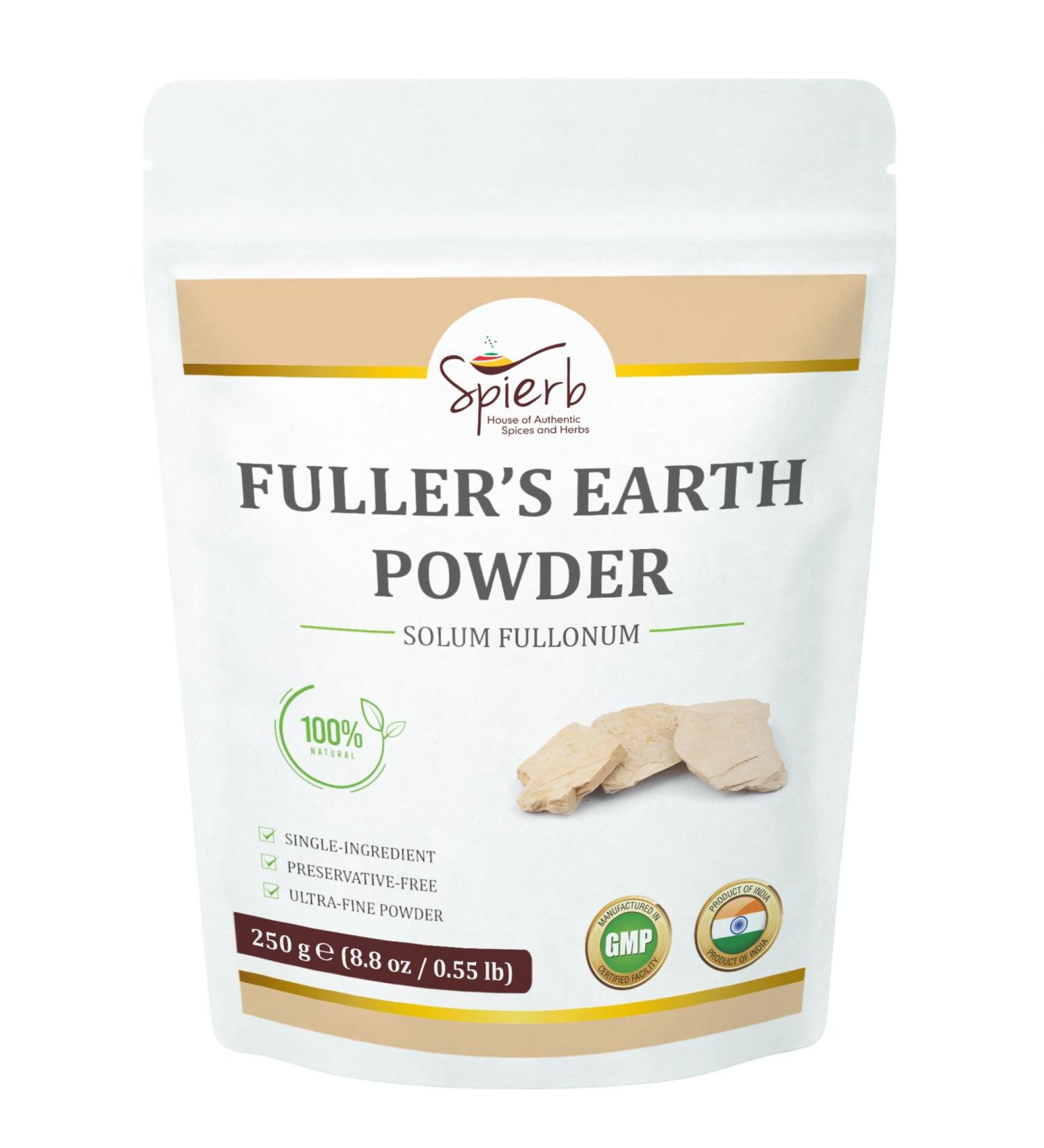 Spierb Terra Foulon (Multani Clay) 250g - Ultra-Fine Natural Clay Powder Purifying Face Mask Mud Mask 100% Pure Multani Clay