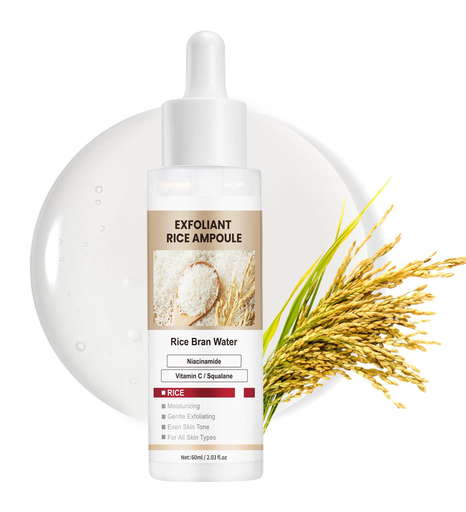 YAFUSIPE Peel Shot Glow Rice Ampoule White Rice Exfoliant Body Scrub Blackhead Remover for Face and Nose Pore Cleaner Chemical Peel Dead Skin Remover Feet Facial Skin Care for Even Skin Tone 60ml - Buy Online on GoSupps.com