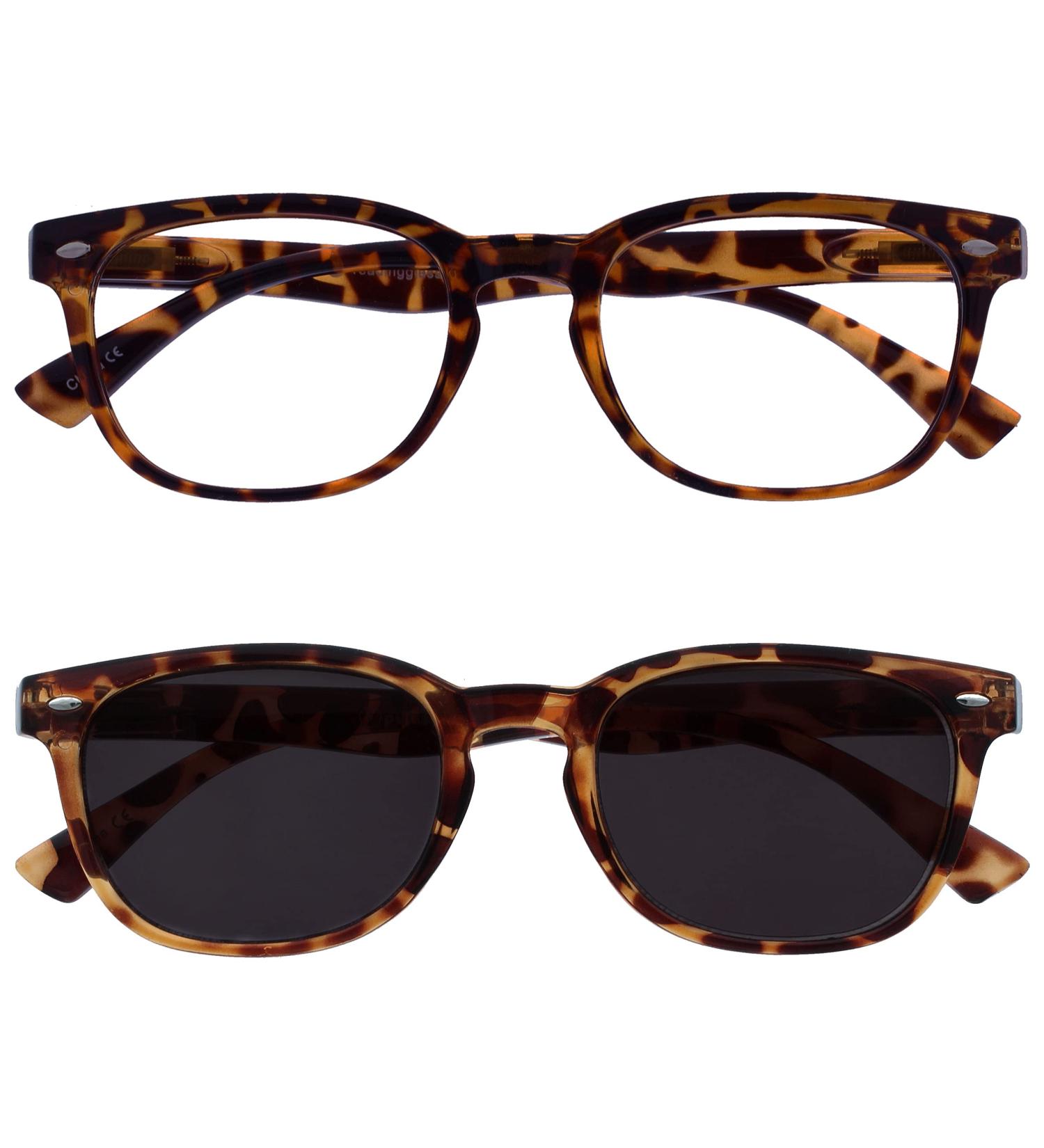 Buy Brown Tortoiseshell Reading Glasses + Matching Sun Readers Twin Pack for Men & Women | RS14-2T +1.00 - The Reading Glasses Company - Buy Online on GoSupps.com