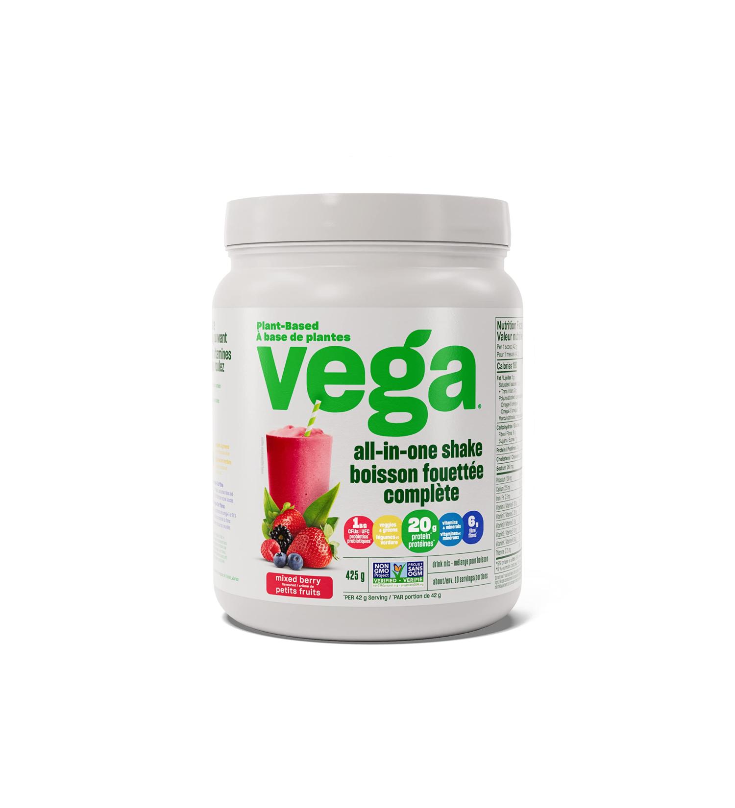 Vega All-in-One Vegan Protein Powder Berry (10 Servings) Superfood Ingredients Vitamins For Immunity Support Keto Friendly Pea Protein For Women & Men 425g (Packaging May Vary) Mixed Berry 10 Servings (Pack of 1) - Buy Online on GoSupps.com