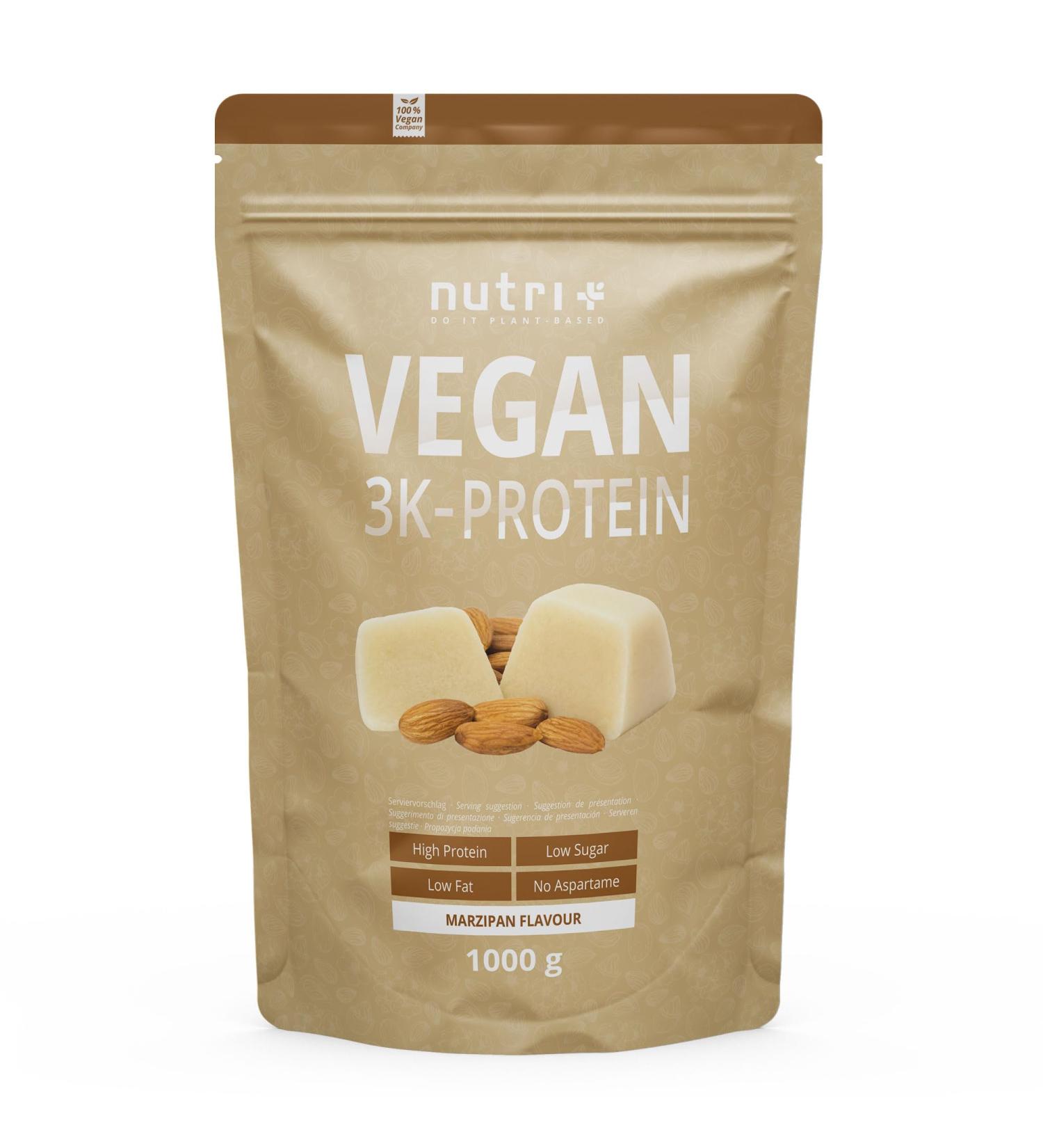 Vegan Protein Marzipan 1kg - 83% Protein - Lactose-Free - Low Sugar & Gluten-Free - Nutri+ Natural Protein Powder - Buy Online on GoSupps.com