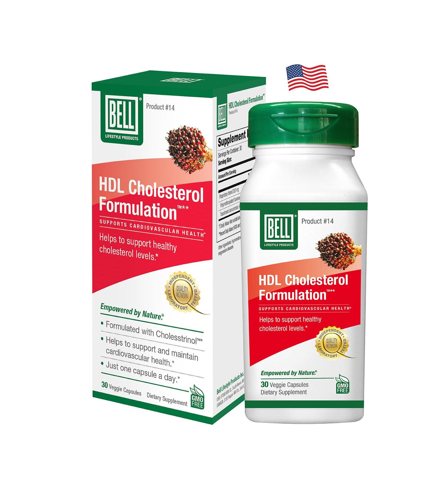 Bell HDL Cholesterol Formulation Cholesterol Health Supplement - Unique Blend for Women and Men | 30 Capsules 30 Count (Pack of 1) - Buy Online on GoSupps.com