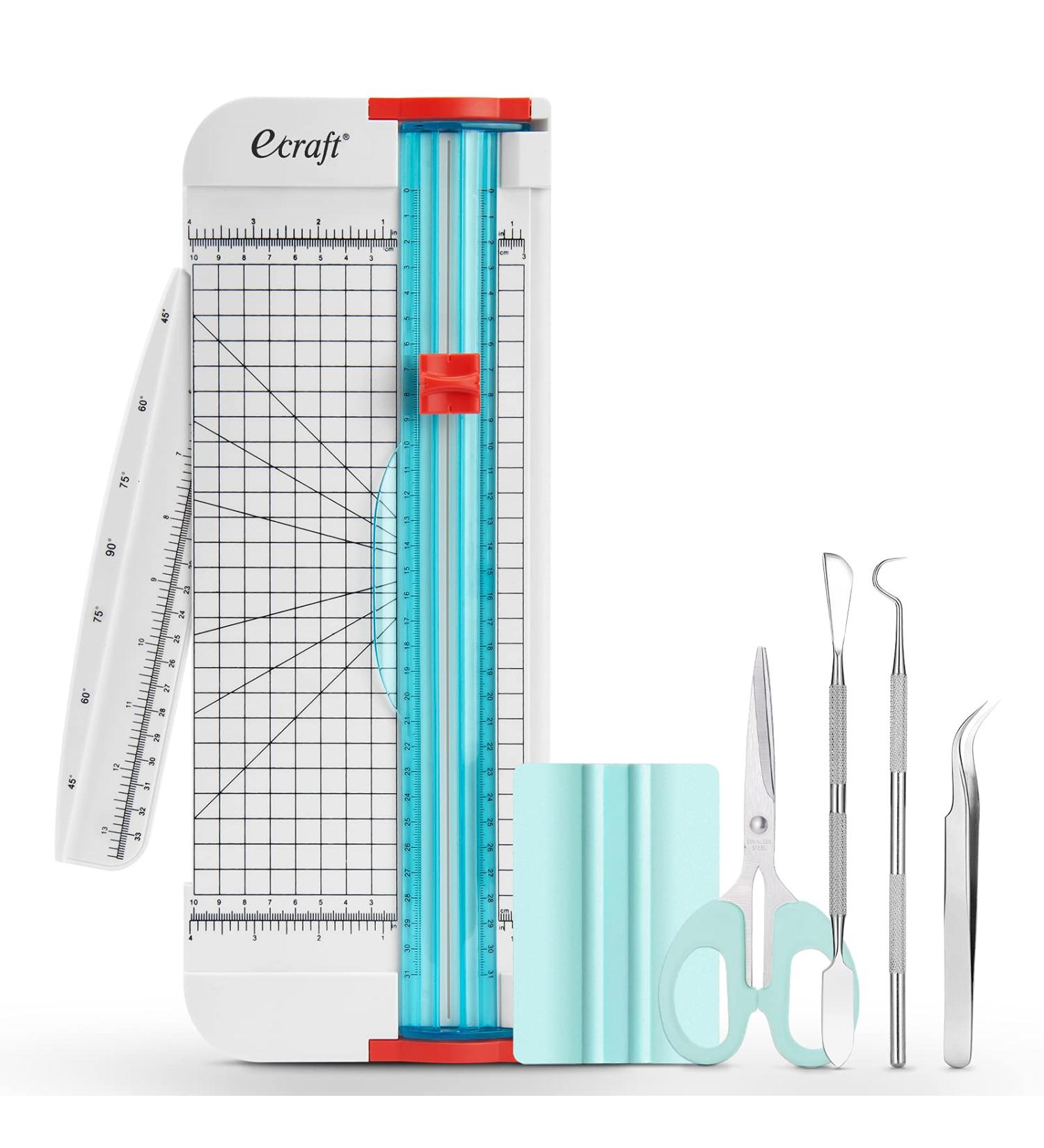 Ecraft Paper Cutter Trimmer with Vinyl Weeding Tool Set Weeder/Scraper/Spatula/Tweezers/Scissors Basic Tools Kit for Scrapbooking Lable Cardstock Coupon Letter DIY Art Crafting Cutting Splicing - Buy Online on GoSupps.com