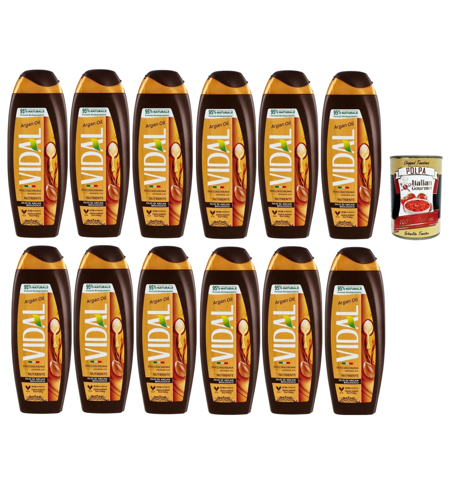  Italian Gourmet E.R. Vidal Docciaschiuma Olio di Argan Vellutante Shower Gel with Argan Oil Liquid Powder Body Care and Cleansing + Italian Gourmet Pulp 400 g Pack of 12 - Buy Online on GoSupps.com