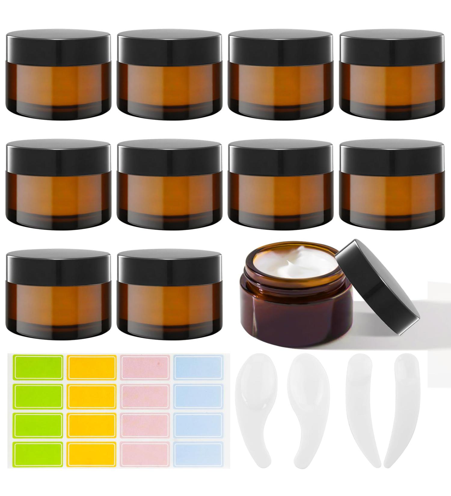 Havacue 10-Piece 30ml Amber Glass Cans - Perfect for Cremation Cosmetics Ointments & Candles | Refillable Brown Glass Containers for International Shipping - Buy Online on GoSupps.com