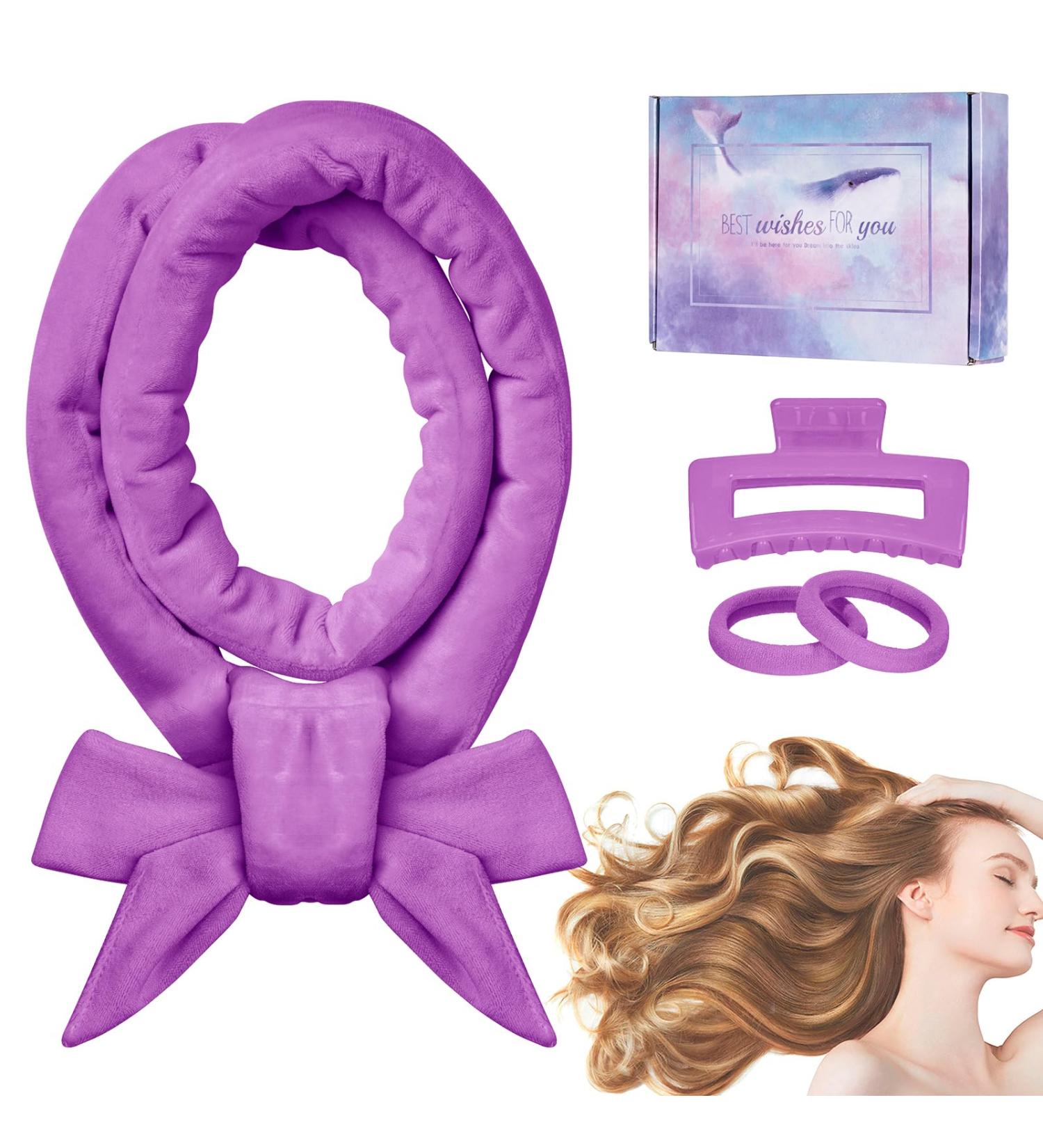 CORATED Velvet Heatless Curling Rod Headband Set - No Heat Hair Curlers for Long Hair (Purple) - Buy Online on GoSupps.com