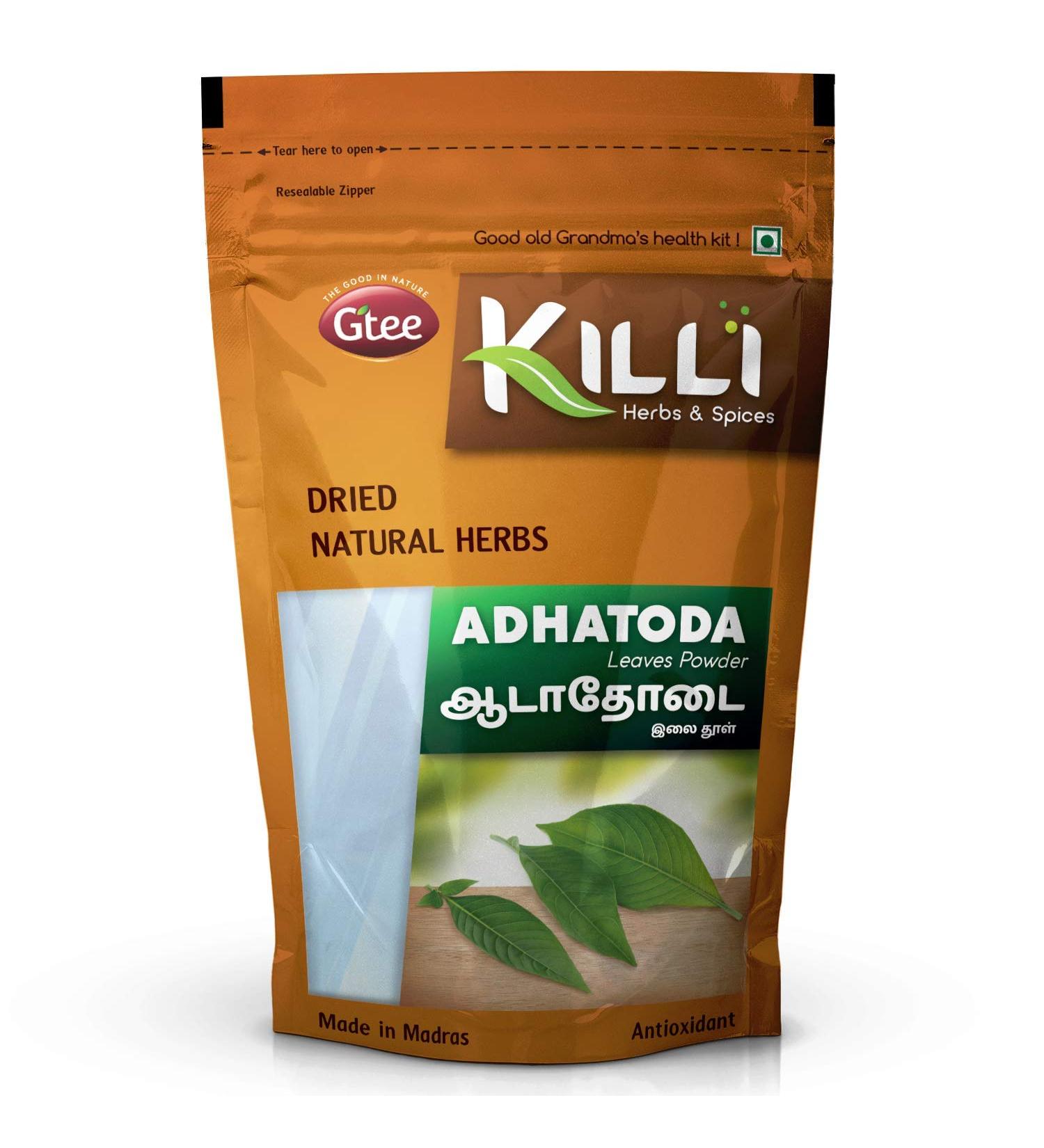 A.K. KILLI Adhatoda vasica | Aadathodai | Adusa | Vasaka | Adalodakam Leaves Powder 100g