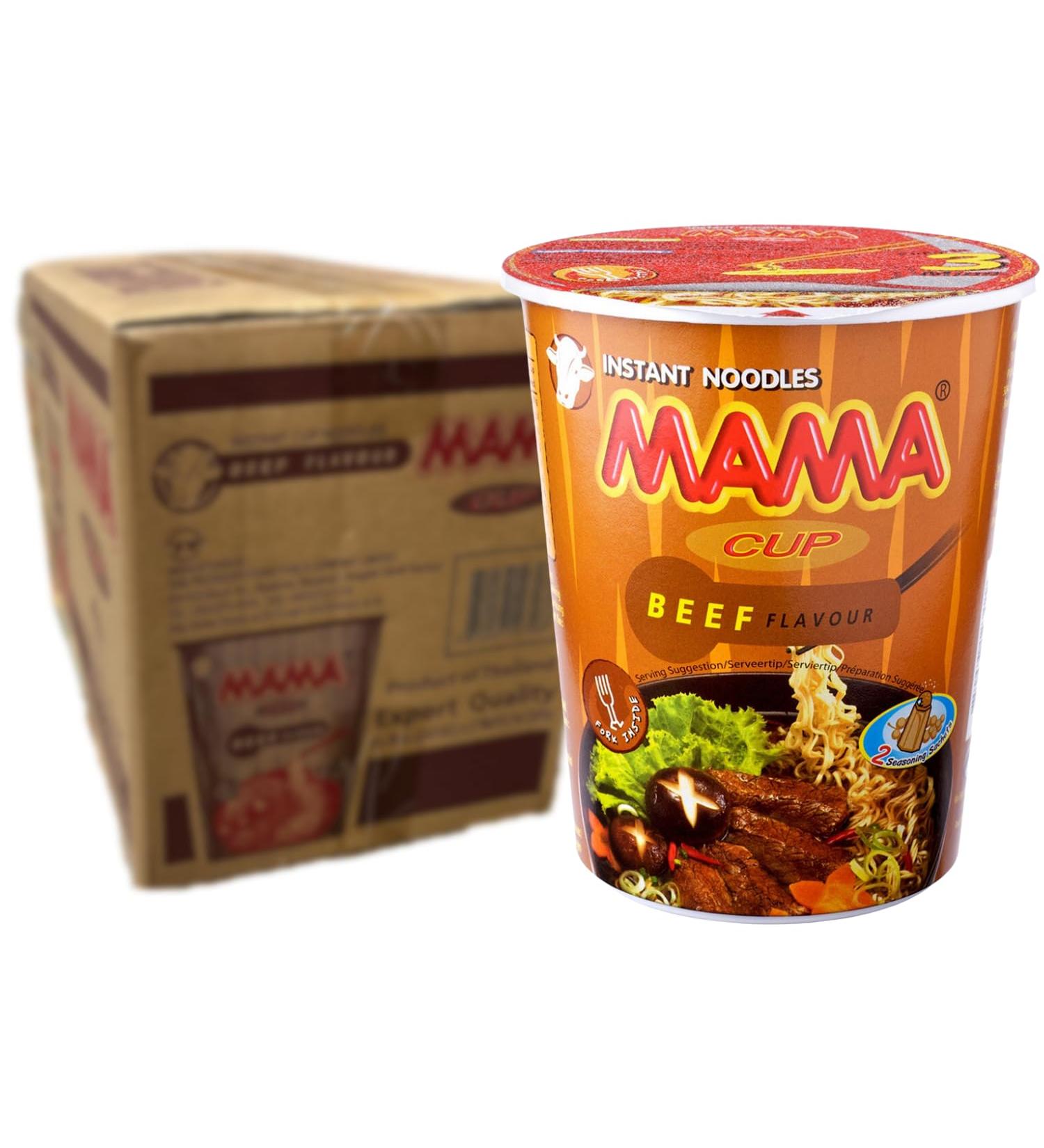 MAMA Instant Cup Noodles Beef Multipack 16 X 70 GR - Buy Online on GoSupps.com