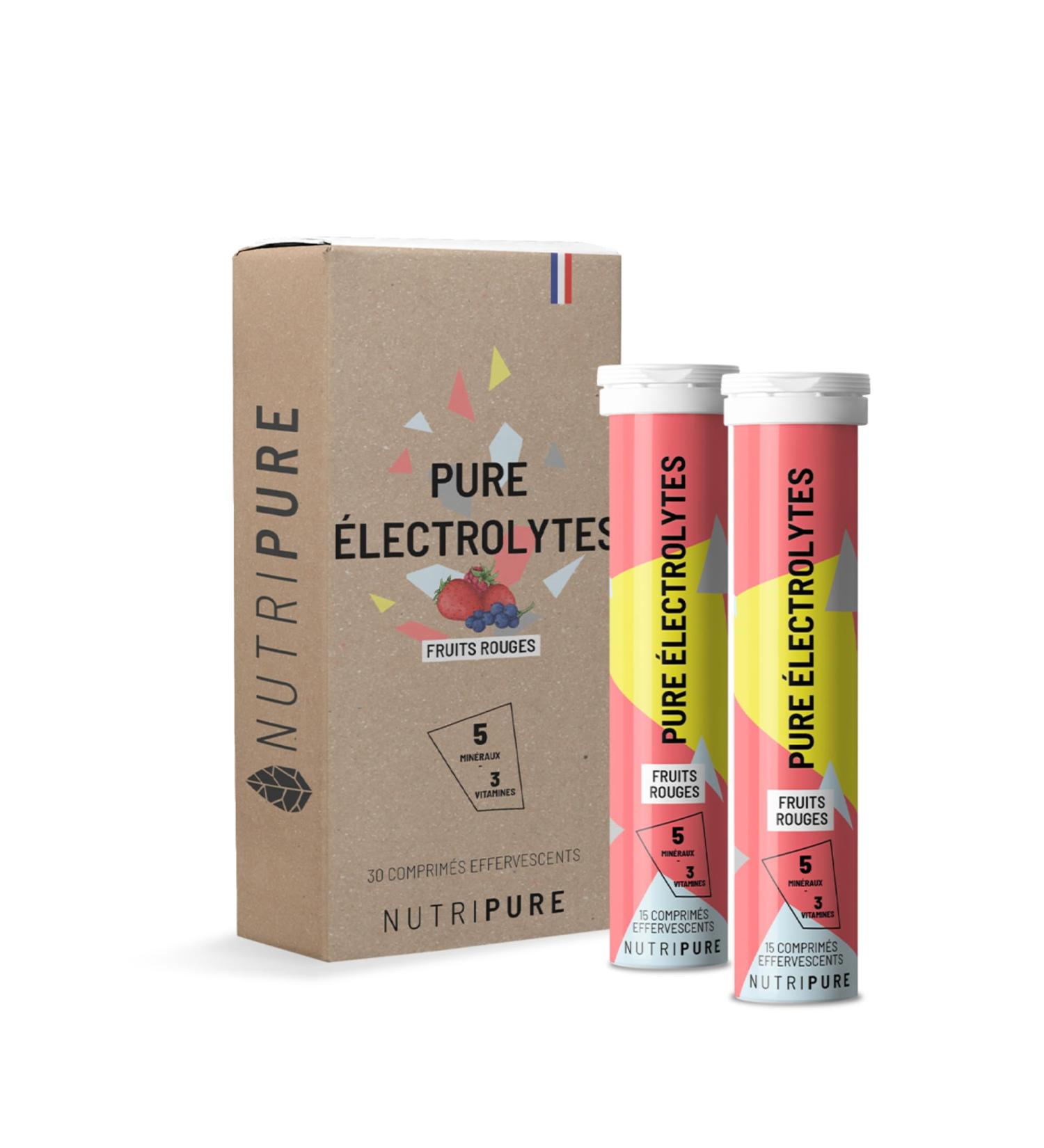 Nutripure | Pastilles Hydratation lectrolytes | 5 Min raux + 3 Vitamines | Saveur Fruits Rouges | 30 Comprim s Effervescents | Faible en Calories | Hydratation Quotidienne & Sportive |Made in France - Buy Online on GoSupps.com