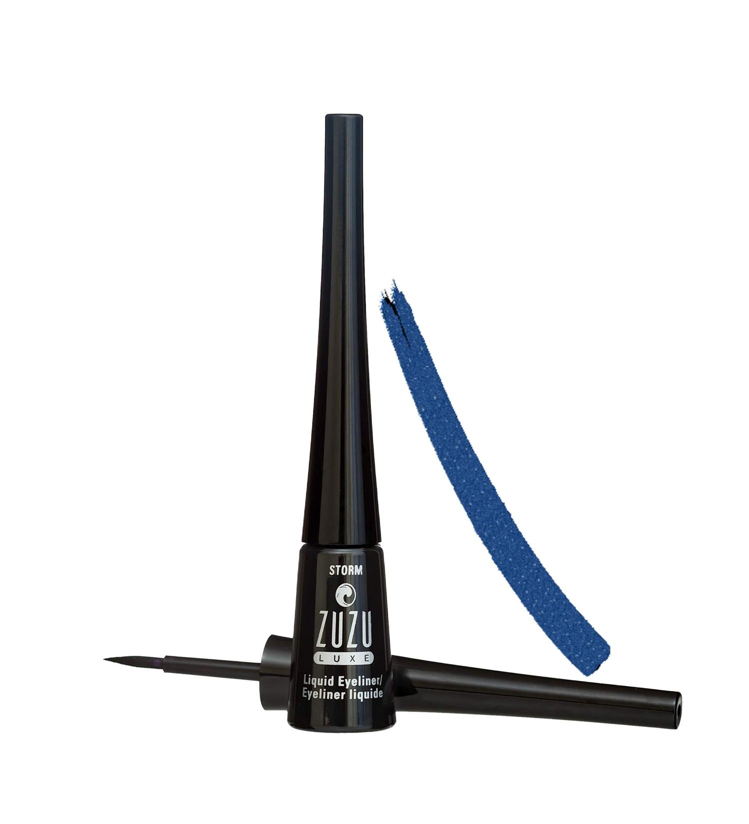 ZUZU LUXE Precision Liquid Liner (Storm - Navy/Matte) - Water Resistant Vegan Eyeliner | Paraben-Free, Gluten-Free & Cruelty-Free - 0.1 oz - Buy Online on GoSupps.com