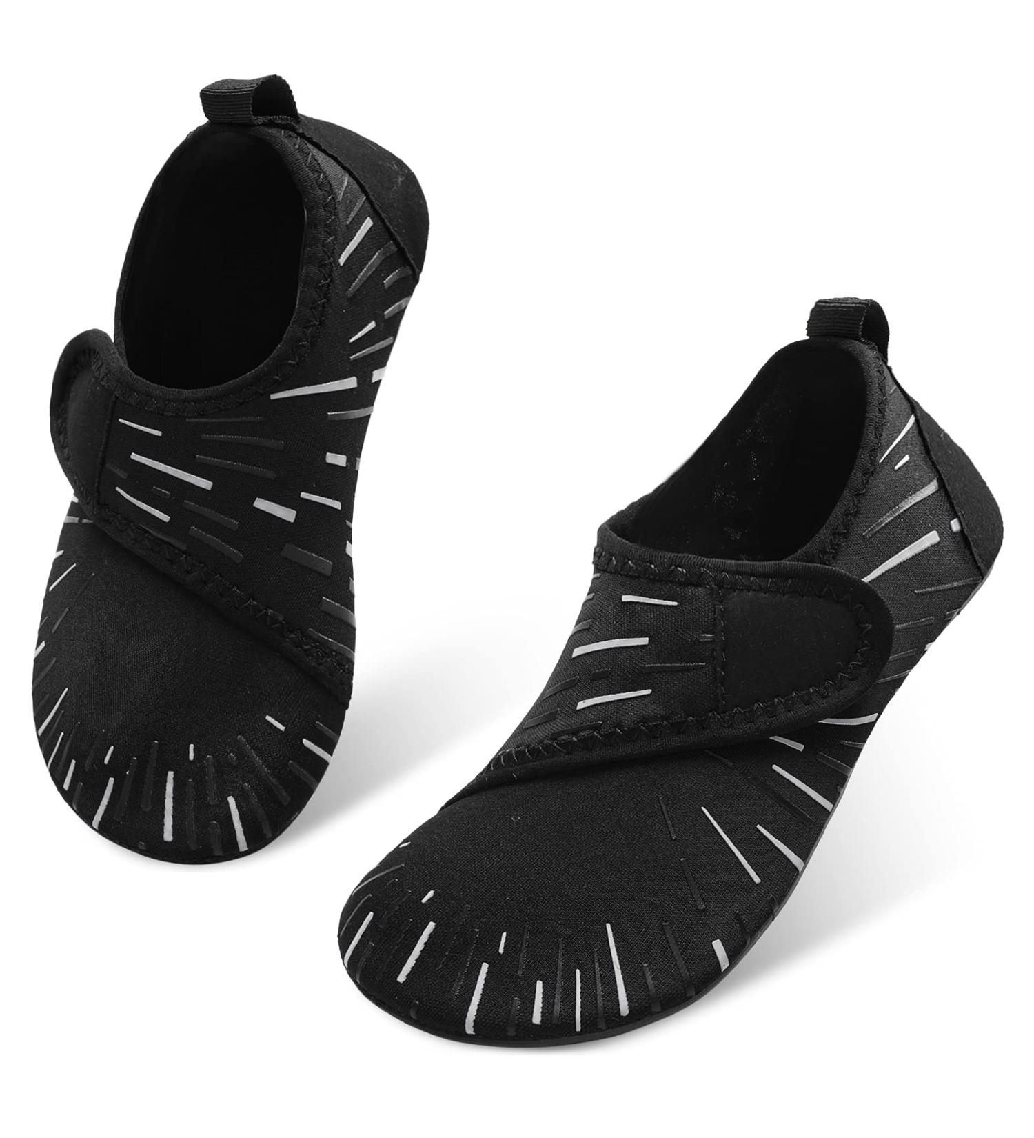 JIASUQI Kids Water Shoes Quick Dry Barefoot Aqua Socks - Beach & Pool - Black - Size 8.5/9 UK Child - Buy Online on GoSupps.com