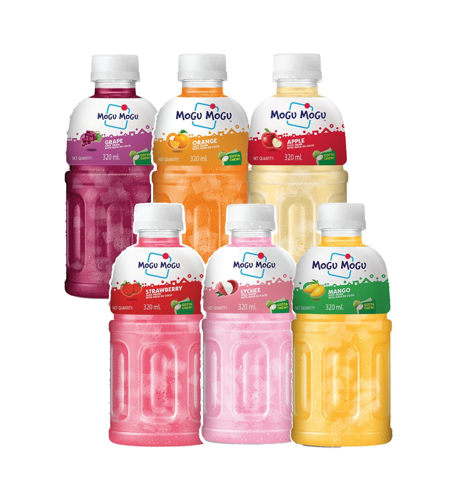 Mogu Mogu Multi Flavor Juice Drink with Nata de Coco Jelly 320ml Pack of 6 Refreshing tropical Thai made sip and chew drink Mix 30000 ml Pack of 6 - Buy Online on GoSupps.com