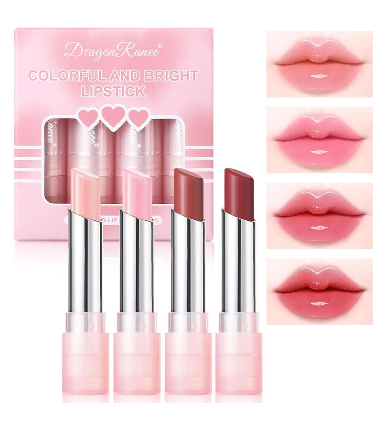 Jelly Color Changing Lipstick Set - Clear Glossy Lip Balm - Long Lasting Moisturizing Lip Balm - Glossy Lip Balm for a Soft and Plump Finish - Pink - Buy Online on GoSupps.com
