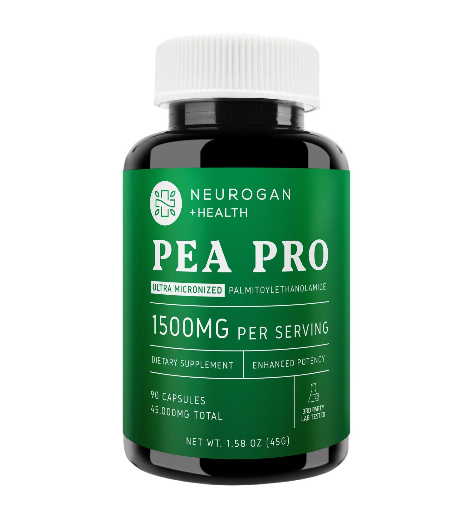 Neurogan Ultra Micronized Palmitoylethanolamide (Pea) Supplement - 1500 MG Per Serving - Highly Purified & Bioavailable - 90 Capsules - Natural Support for Men & Women - Buy Online on GoSupps.com