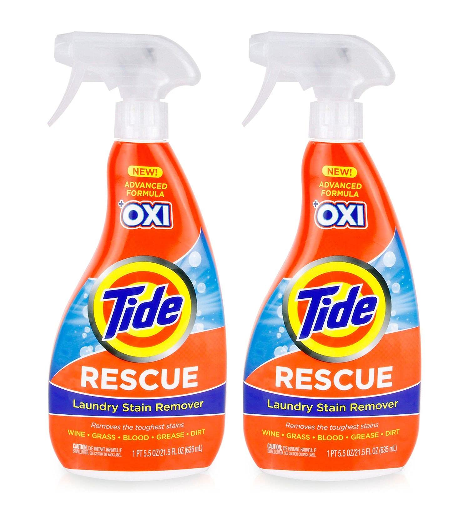 Tide Laundry Stain Remover with Oxi Rescue - 21.5 Fl Oz (Pack of 2) - for Clothes, Upholstery, Carpet & More - Buy Online on GoSupps.com