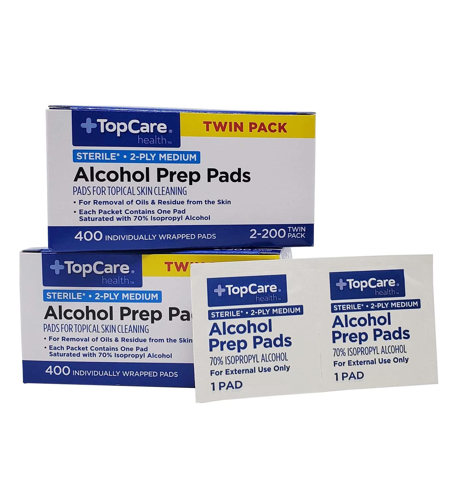 TOPCO Alcohol Prep Pads 800 Count - Sterile Wipes for Disinfecting, Cleansing, and First Aid - Buy Online on GoSupps.com