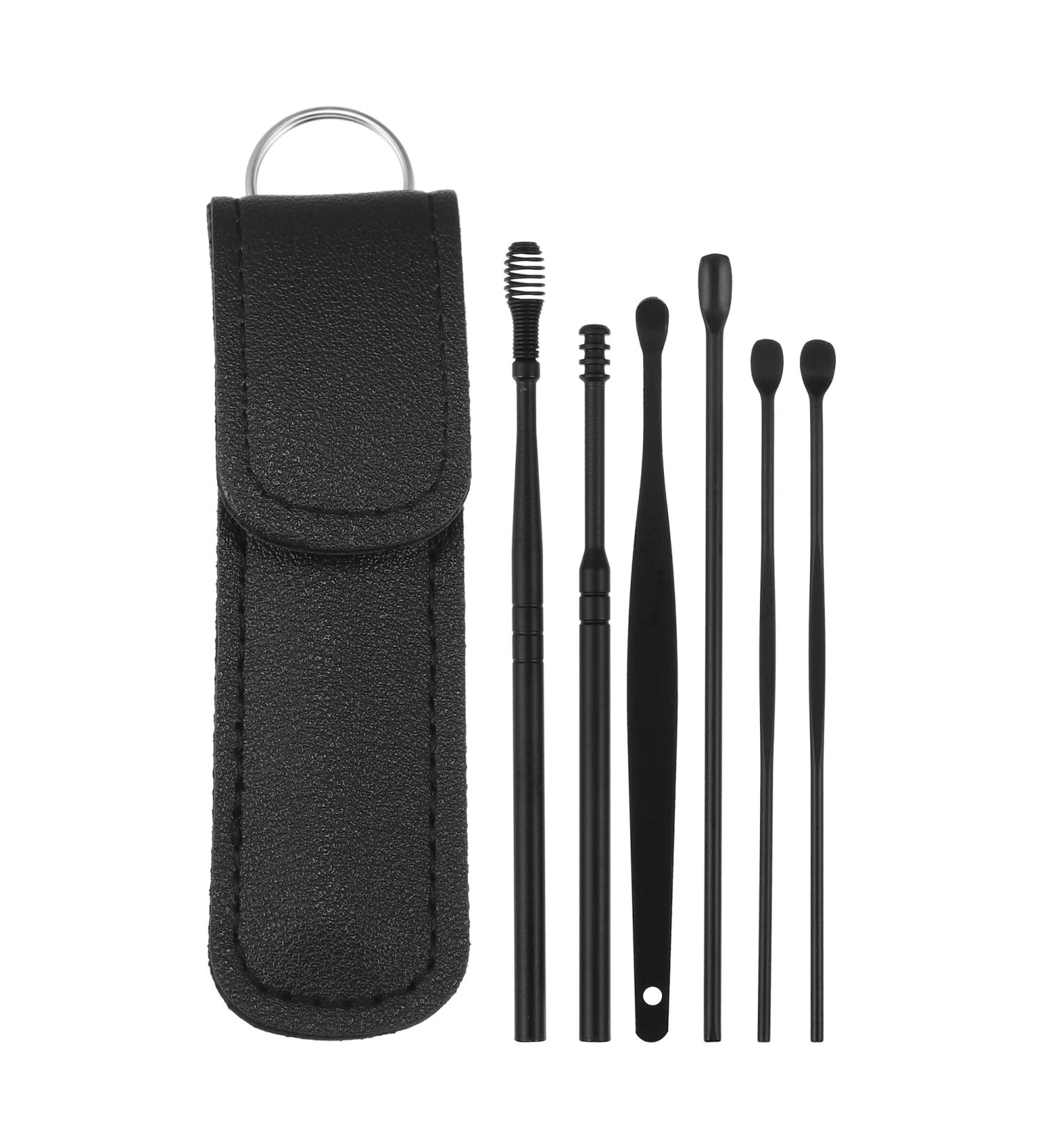 VOCOSTE 6Pcs Stainless Steel Ear Cleansing Tool Set with Faux Leather Packaging - Buy Online on GoSupps.com