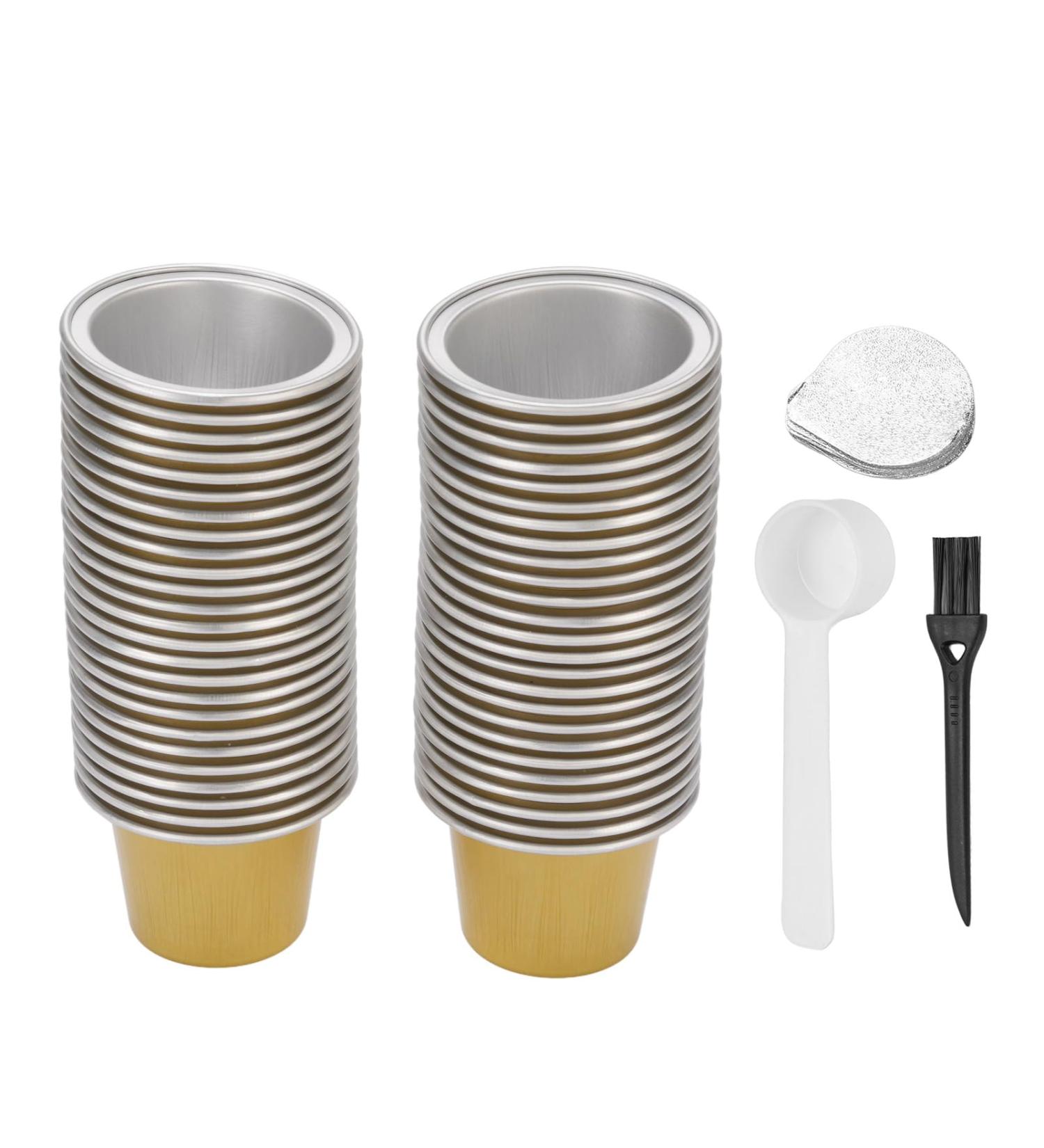  Hiraith Hiraith 15ml Coffee Capsules with Aluminum Lids Heat Resistant Tight Seal Freshness Preservation Spoon and Brush for Single Use Ideal for the Process (Gold) - Buy Online on GoSupps.com