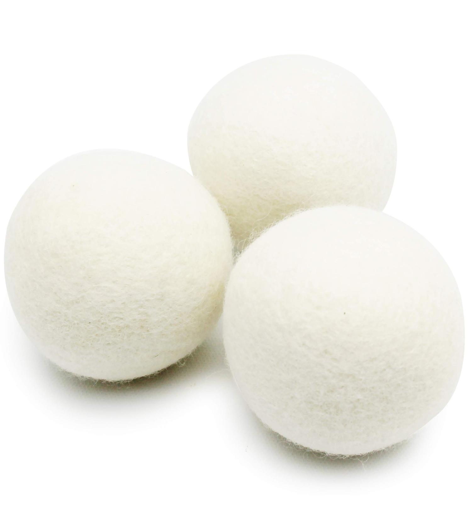 Premium XL Organic Wool Dryer Balls - Eco-Friendly Unscented & Non-Toxic Fabric Softener - Handmade in Nepal with 100% Natural New Zealand Wool - 3 Pack - Buy Online on GoSupps.com