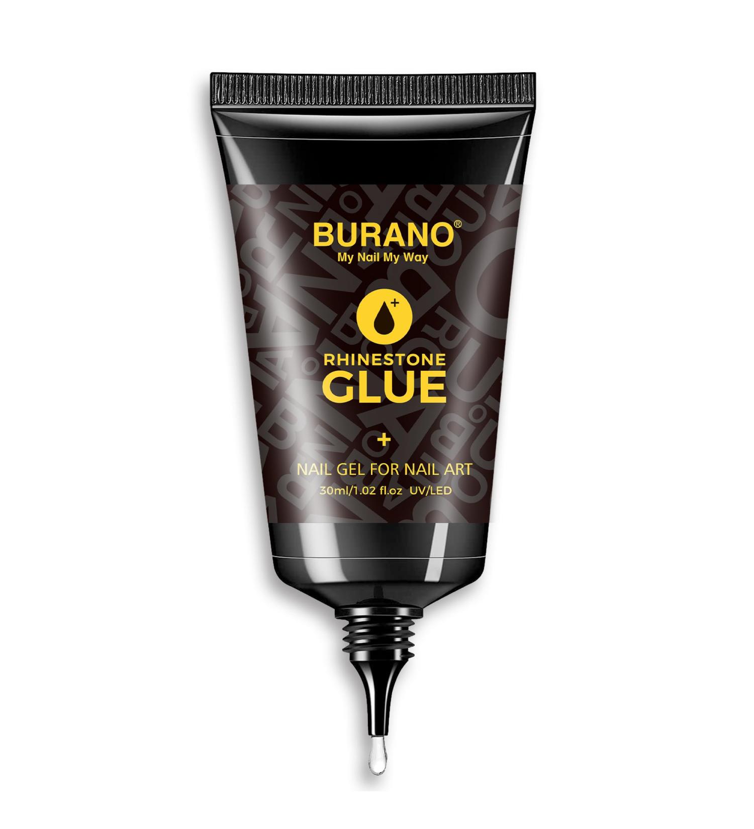 BURANO Rhinestone Glue for Nails 30G Super Strong Nail Charm Glue Nail Gem Glue Nail Art Glue for Nail Rhinestones Nail Jewel Diamonds Stones Cured Required (30G) clear - Buy Online on GoSupps.com