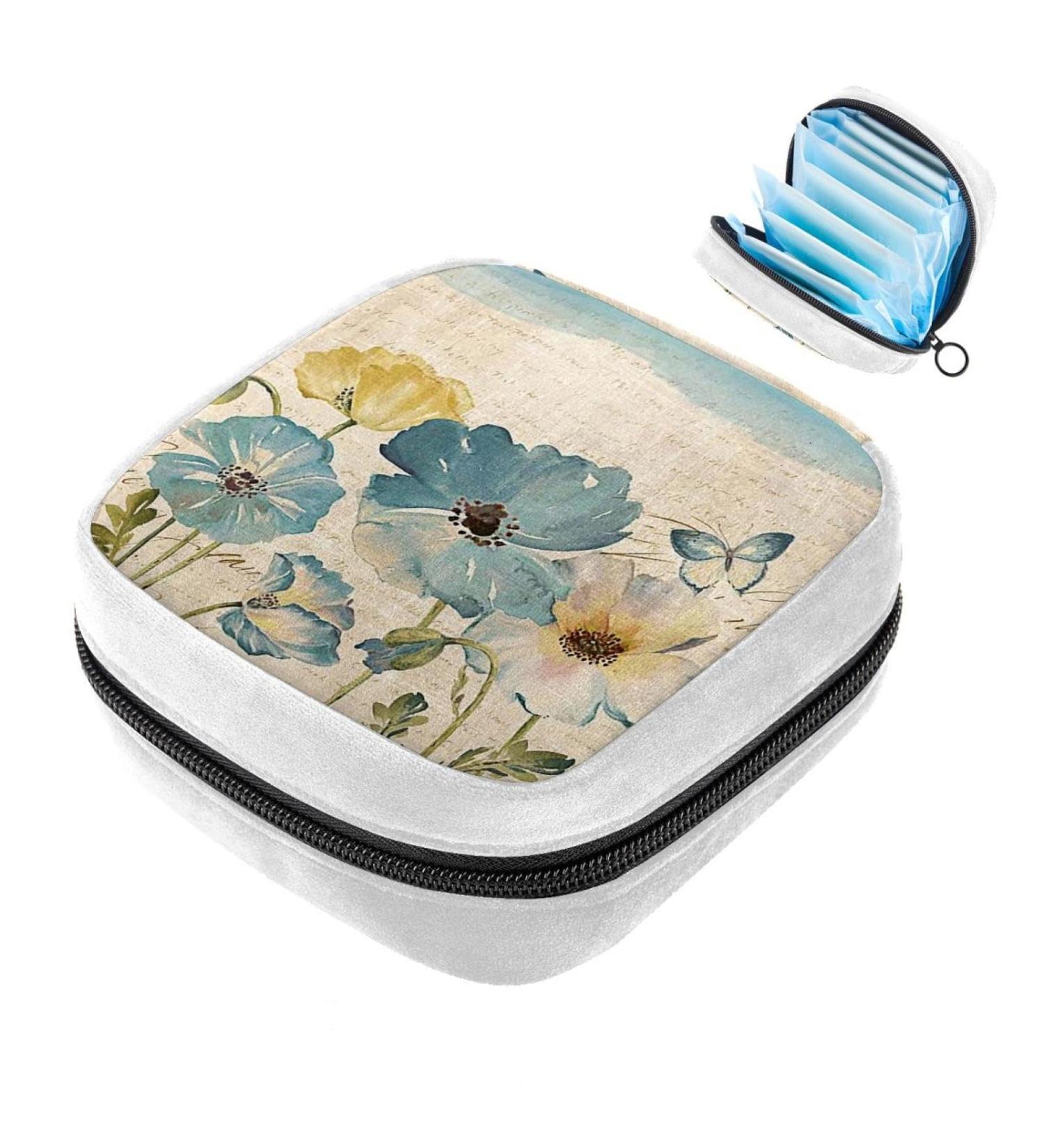 GIAPB Sanitary Napkin Storage Bag | Period Tampon & Pad Makeup Pouch | Plant Flower Color - Buy Online on GoSupps.com