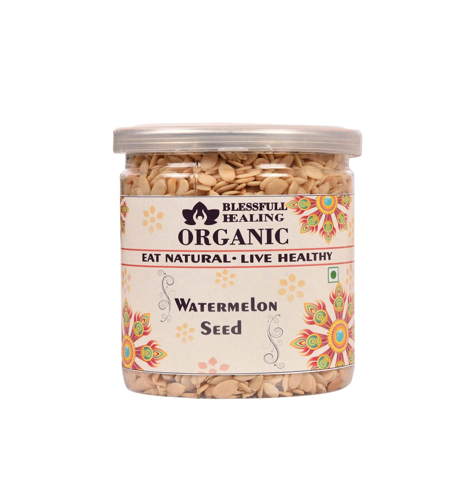 Blessfull Healing Organic Watermelon Seeds 300 Gram Airtight Container (Packing May Vary)