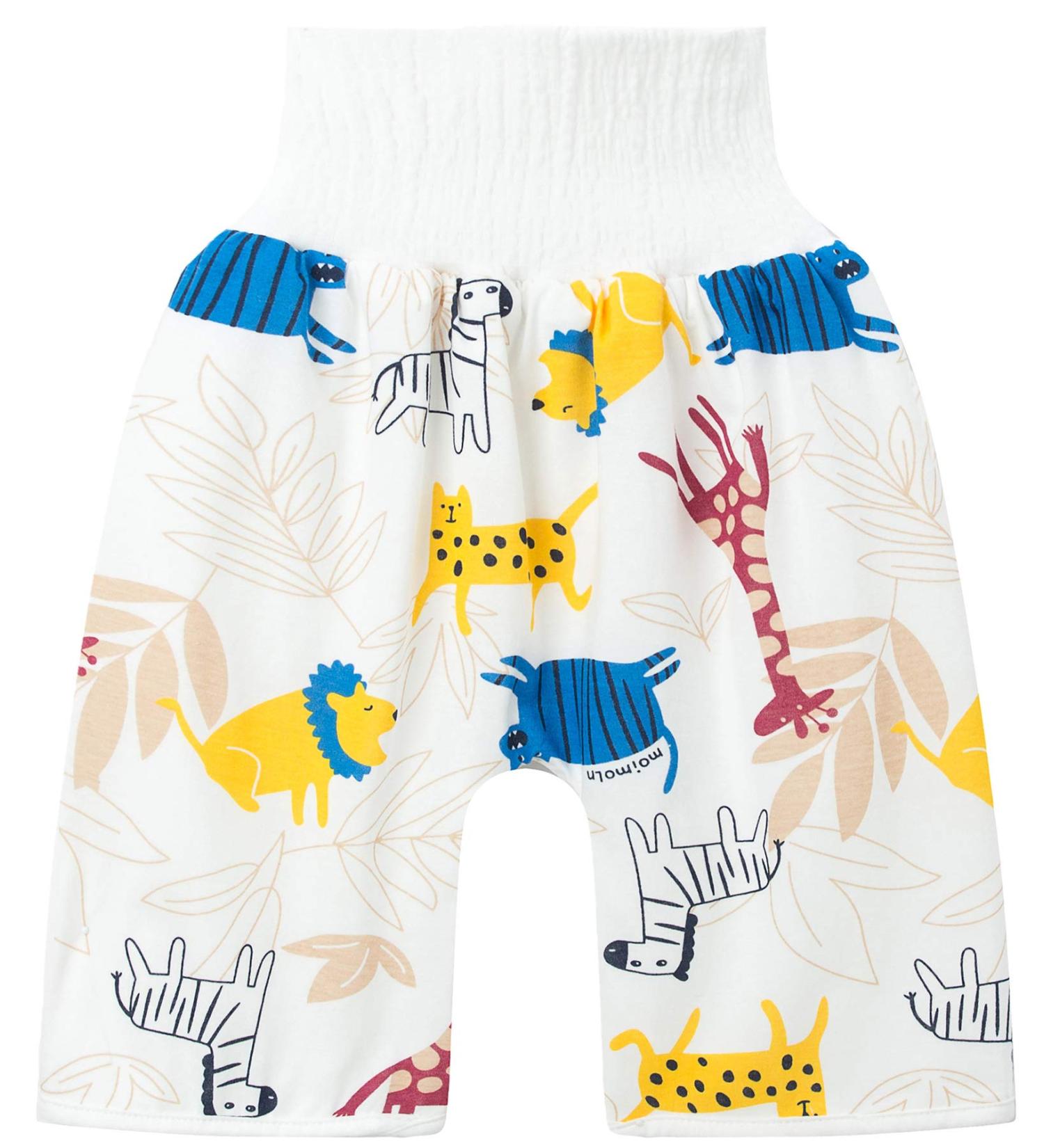 Baby Diaper Skirt 2 in 1 TPU Waterproof Reusable Nappy Shorts | Animal World High Waist | Boys Girls Cotton Training Pants - Buy Online on GoSupps.com