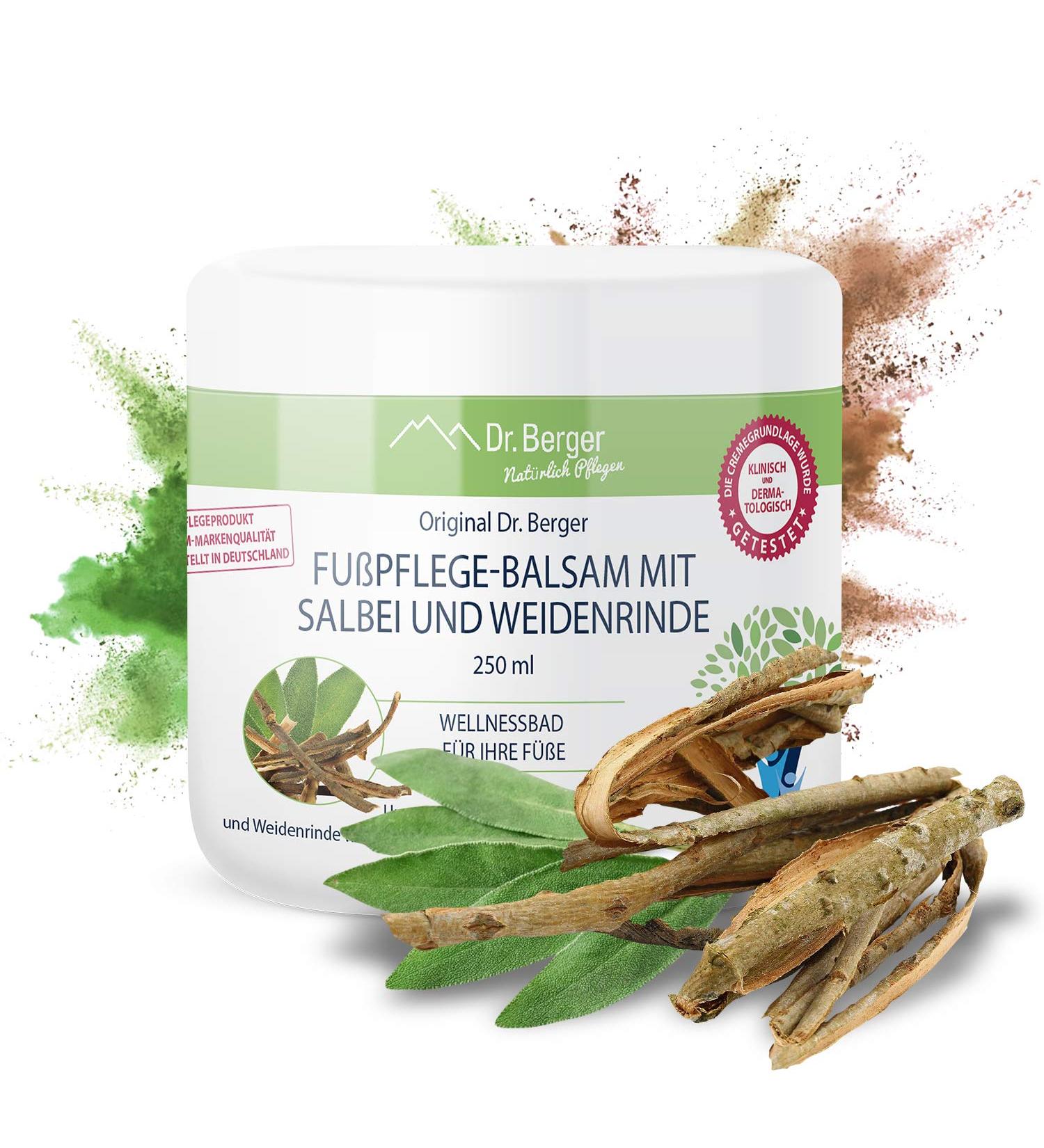 Original Dr. Berger Foot Care Balm with Sage & Willow Bark - Natural Cosmetics 250ml | Best International Shipping - Buy Online on GoSupps.com