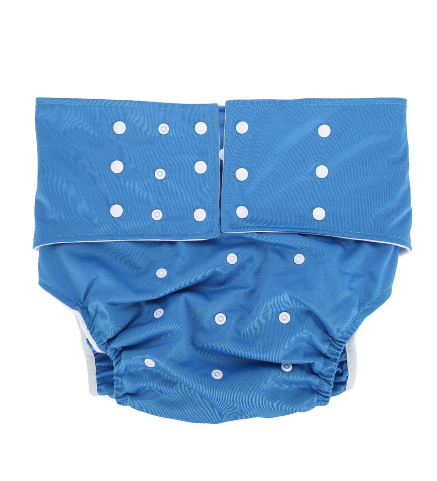 Washable Adult Diaper for Incontinence Care | Adjustable & Easy-Dry Cloth Diaper Cover - Dark Blue - Buy Online on GoSupps.com