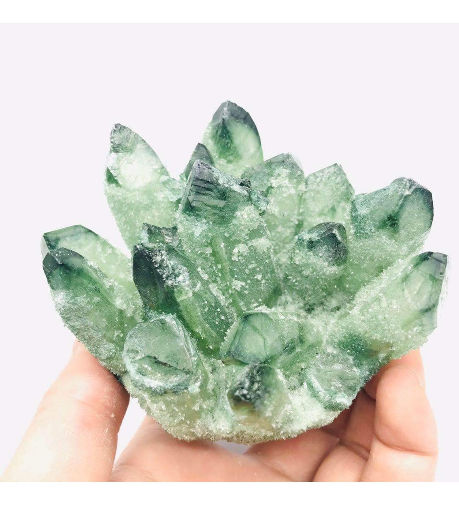Natural Crystal Rough 1pc 400g-500g Magic Green Phantom Quartz Cluster Natural Crystal Cluster geode Specimen for Sale - Buy Online on GoSupps.com