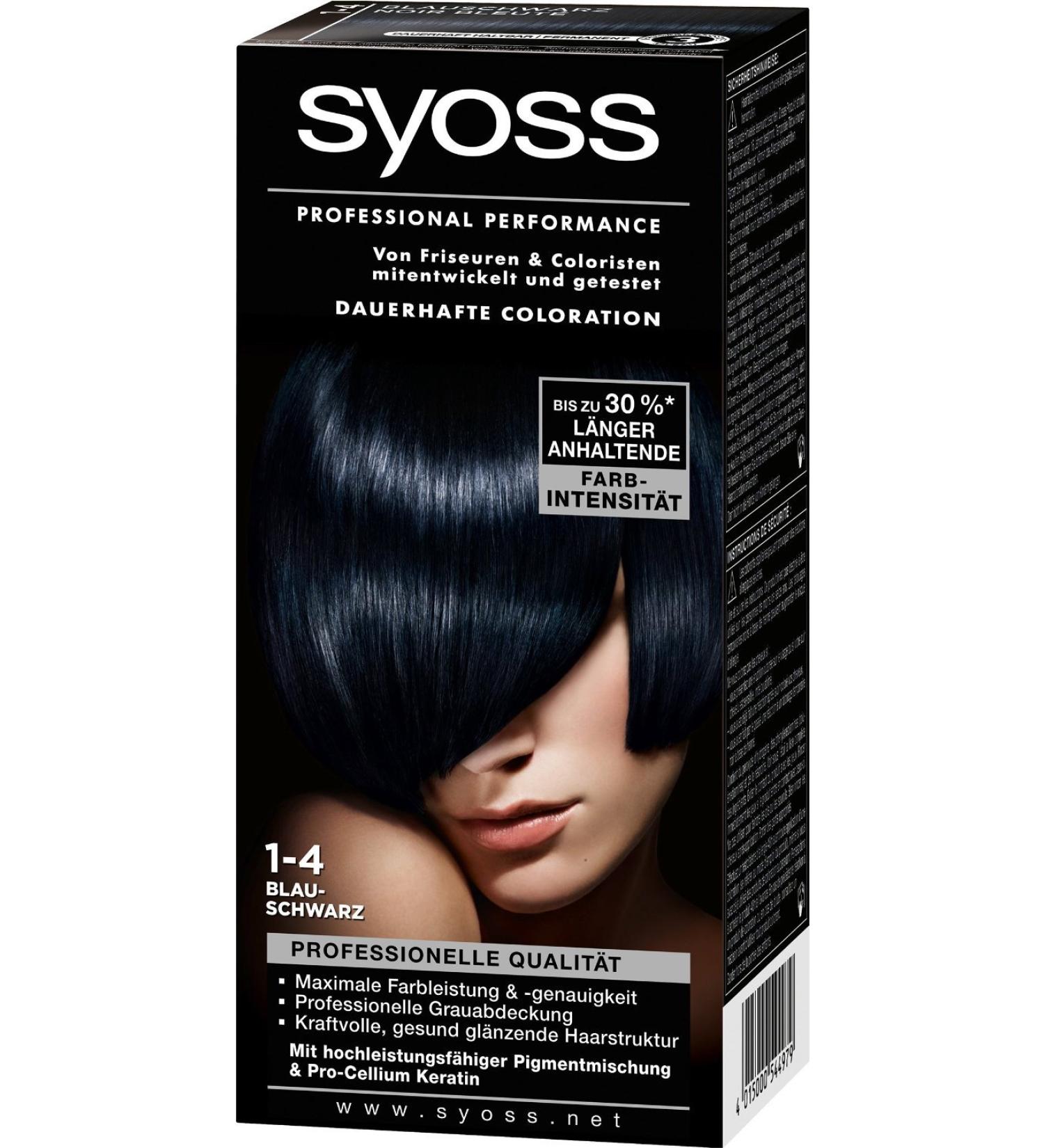 Syoss Professional Performance Coloration 1-4 Blue Black Pack of 5 (5 x 1 piece) Blue 575 ml (Pack of 1)