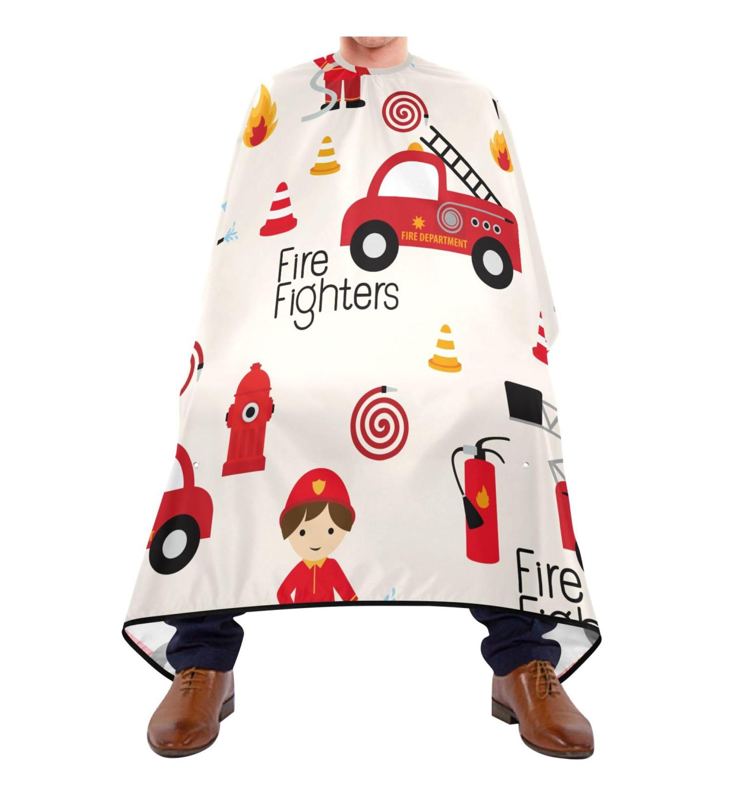 Buy Cartoon Cute Firefighters Salon Cape - 55x65 Inch Snap Closure Hair Cutting Apron for Professionals - Buy Online on GoSupps.com