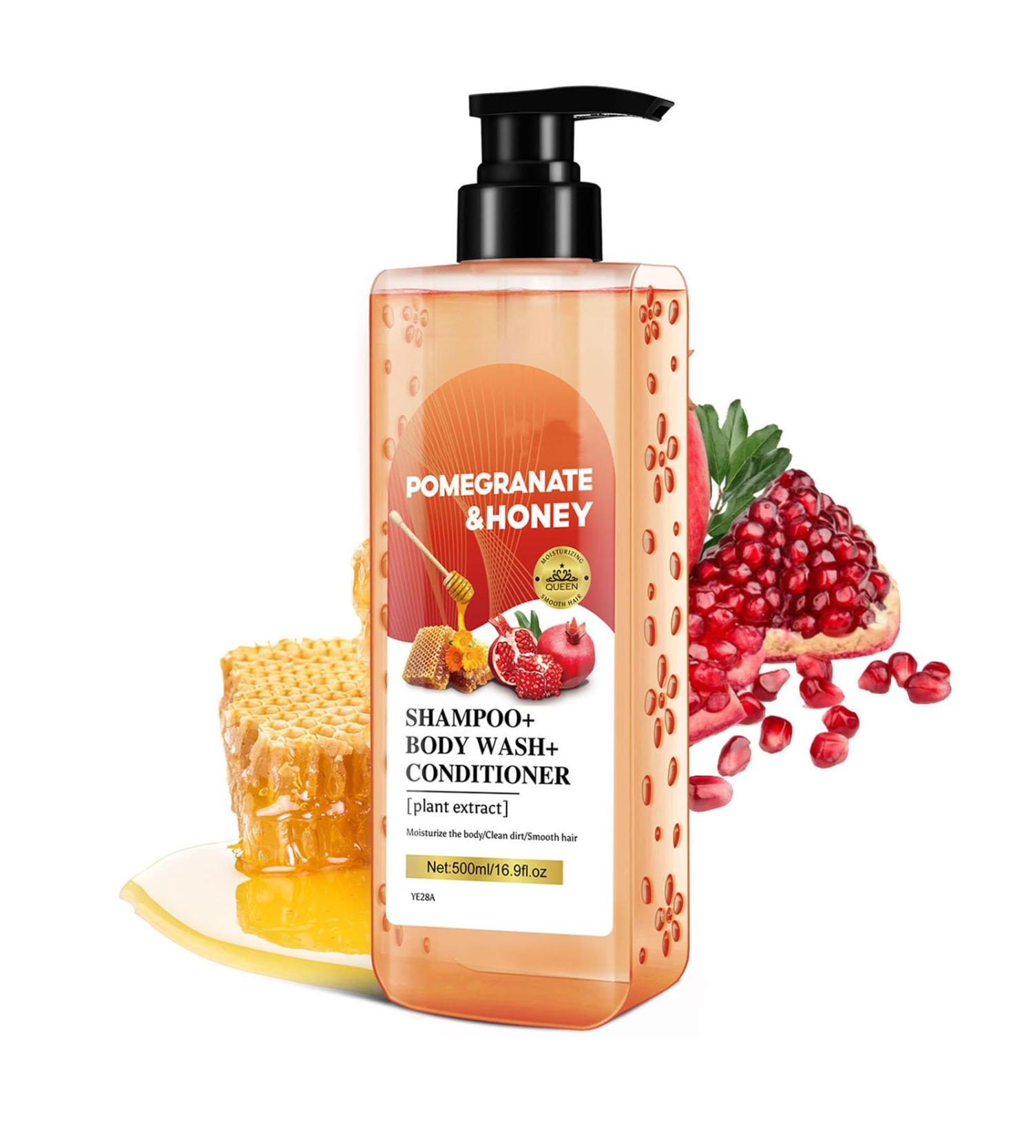 Shampoing revitalisant et gel douche 3 en 1 Nettoyage doux limine la salet et hydrate durablement nourrit les cheveux et la peau pour le visage et les cheveux pour toutes les peaux (miel - Buy Online on GoSupps.com