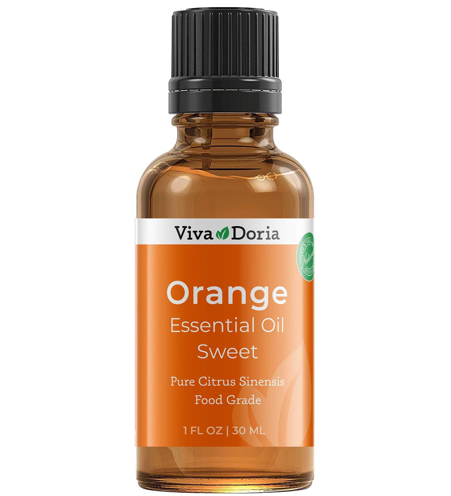Viva Doria 100% Pure Sweet Orange Essential Oil - Food Grade Undiluted 30 mL (1 Fl Oz) - Premium USA Orange Oil for Aromatherapy & Cooking - Buy Online on GoSupps.com
