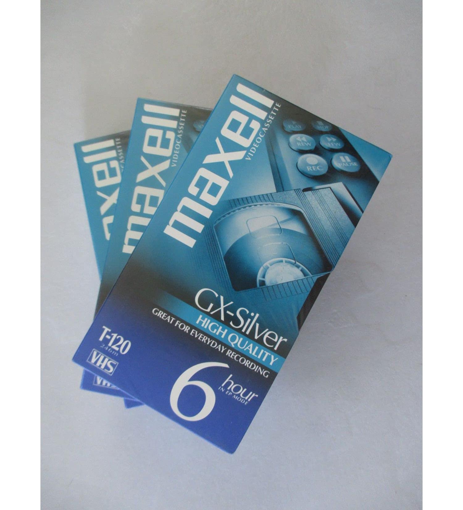Maxell GX-Silver T-120 6 Hour VHS VCR Blank Tapes | 4 Pack