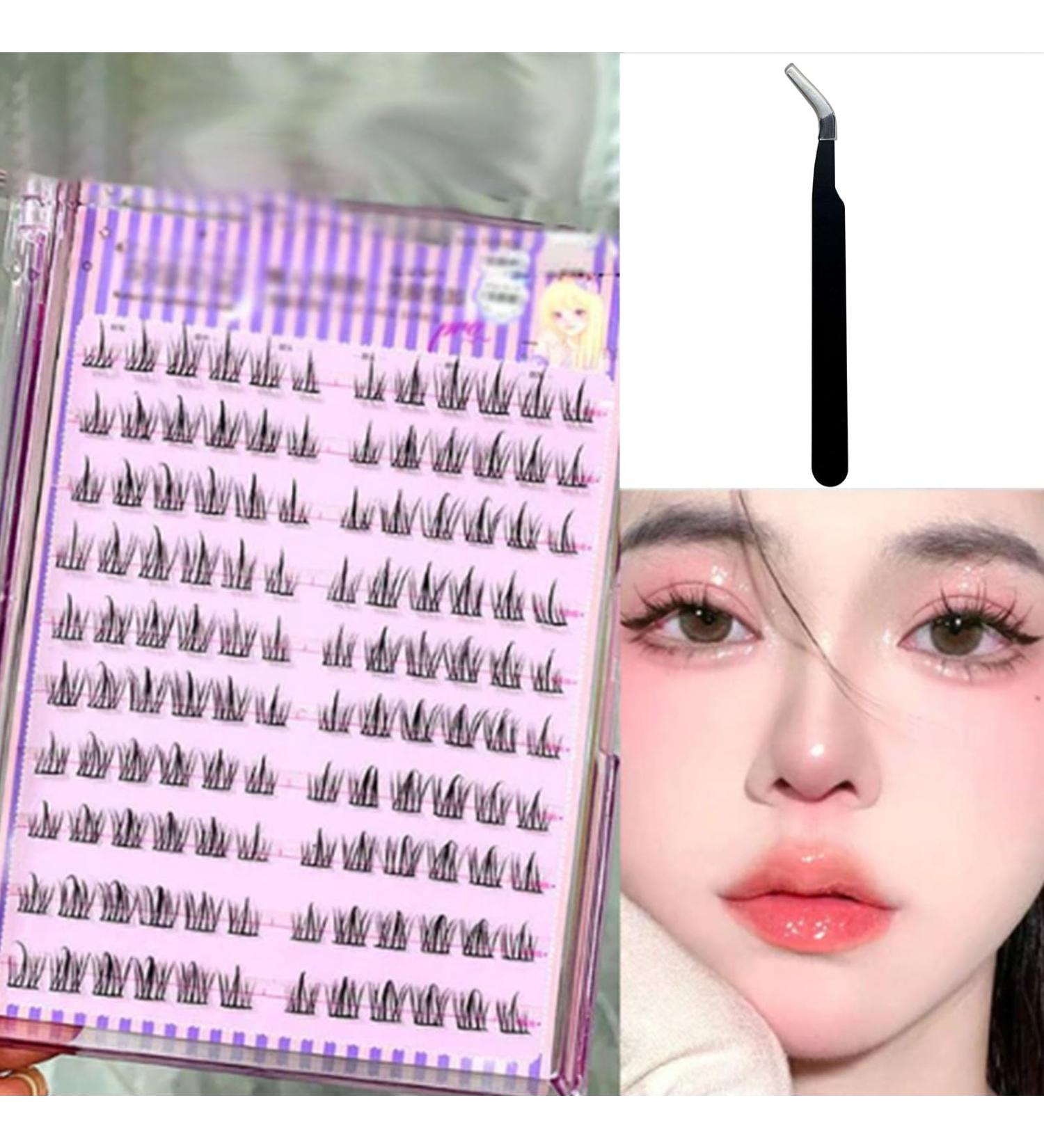 Swarous Waterproof Glue Free Realistic False Eyelashes Swarous Waterproof Lash Clusters Kit lash clusters kit natural wispy Reusable Strip Lashes (MJS03) - Buy Online on GoSupps.com