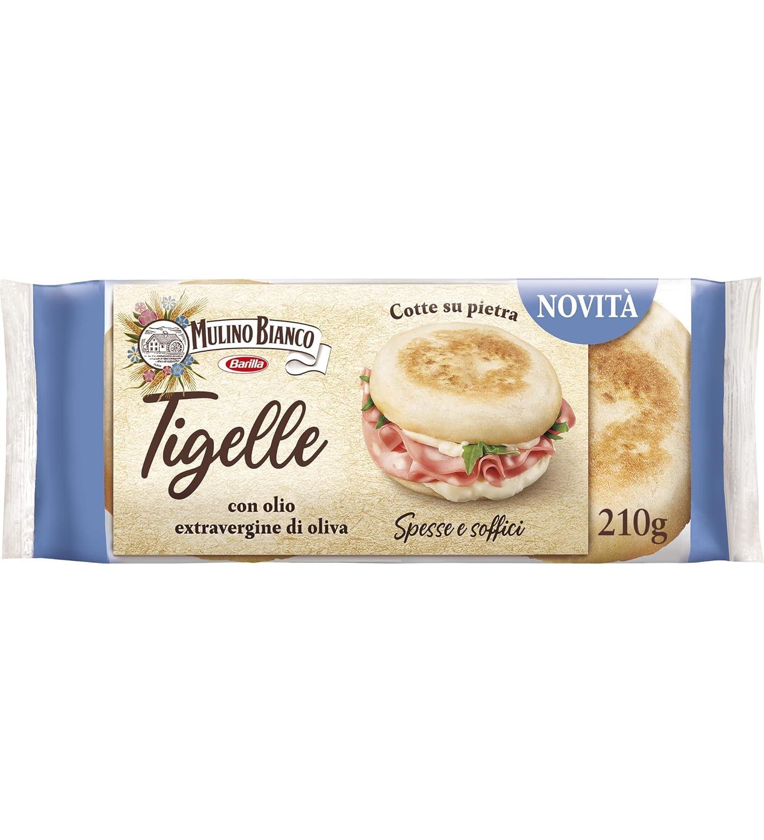  Italian Gourmet E.R. Pack of 9 Mulino Bianco tigelles in mild extra virgin olive oil - Lard-free - Thick and soft tigelle for filling - Pack of 6 210g tigelles + 400g gourmet Italian polpa - Buy Online on GoSupps.com