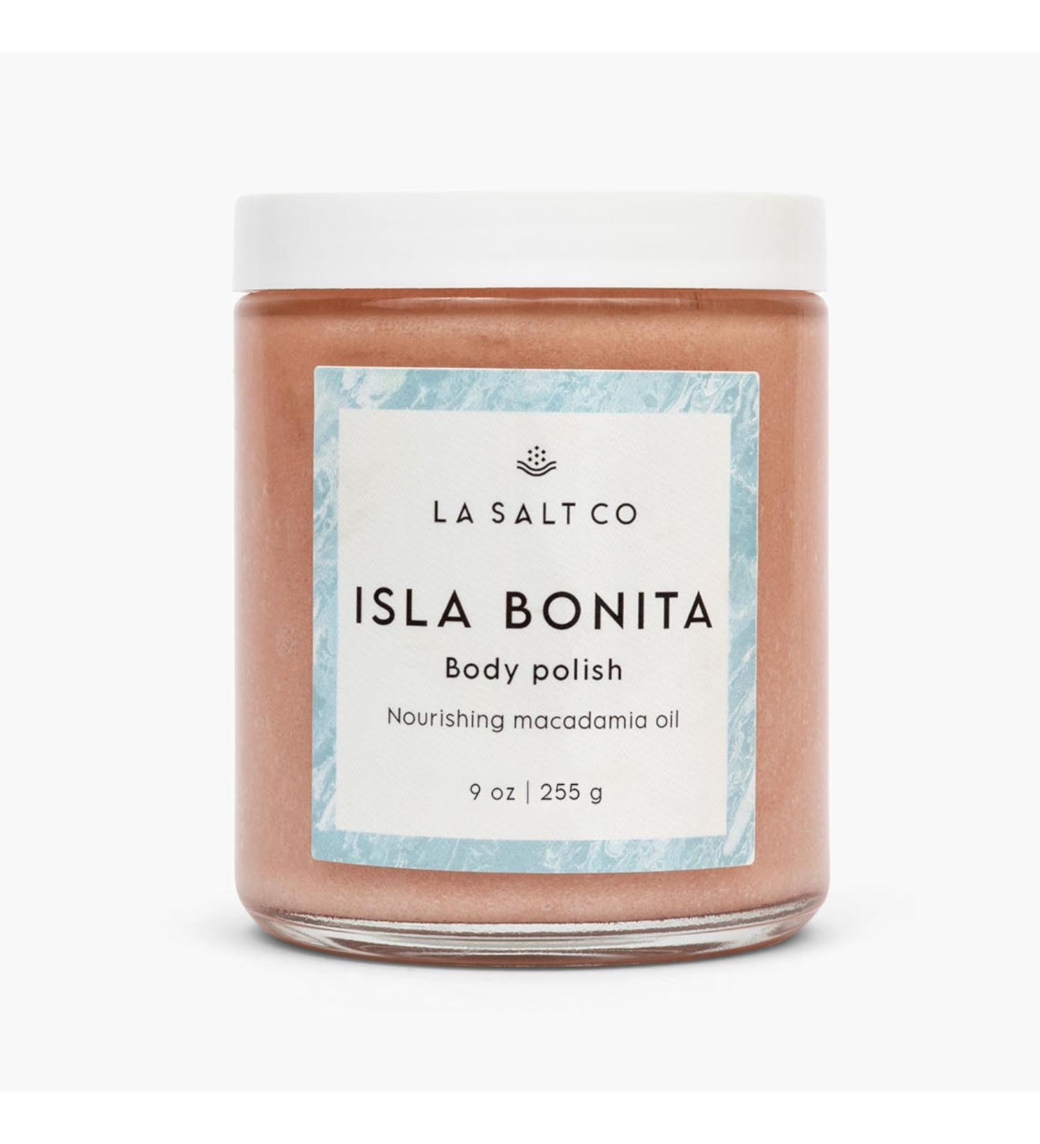 LA SALT CO Isla Bonita Exfoliating Body Polish Scrub 9 oz | Hydrating and Moisturizing for Rough Dry Skin | Light Tropical Floral Scent | 100% Vegan and Certified Cruelty Free - Buy Online on GoSupps.com