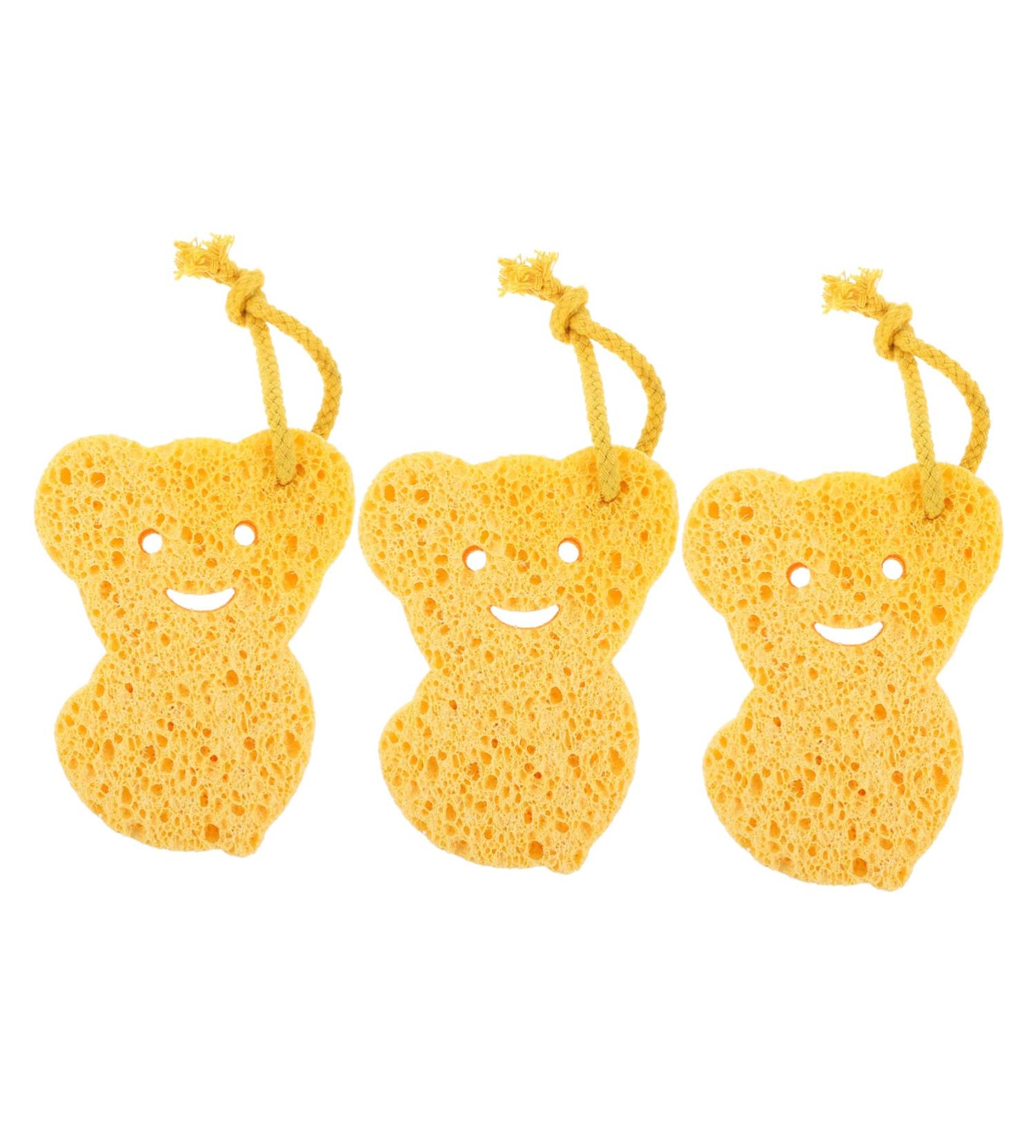 Ipetboom 3pcs Bath Sponge Set | Facial Scrubber & Loofah for Shower | Wood Pulp Fiber Massage Tools for Clean & Refresh - Buy Online on GoSupps.com