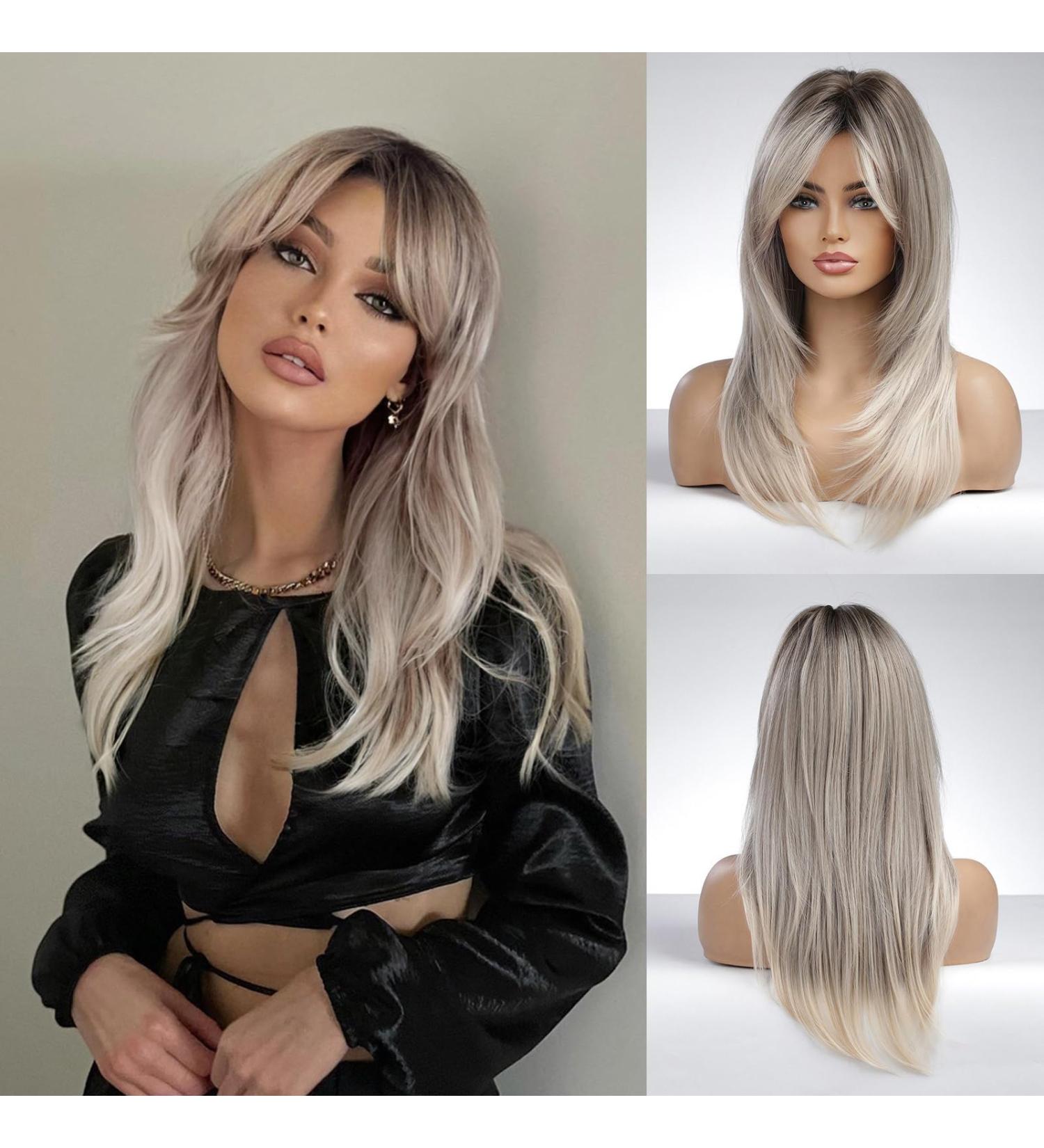 Buy Honybia Long Blond Brown Wig | Medium Length Smooth Synthetic Heat-Resistant Wig for Women | Perfect for Cosplay Carnival & Theme Parties - Buy Online on GoSupps.com