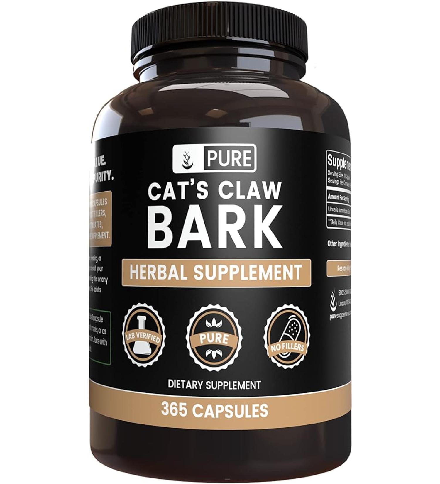 Cat's Claw Bark Capsules - Pure Original Ingredients  No Fillers  Lab Verified - Buy Online on GoSupps.com