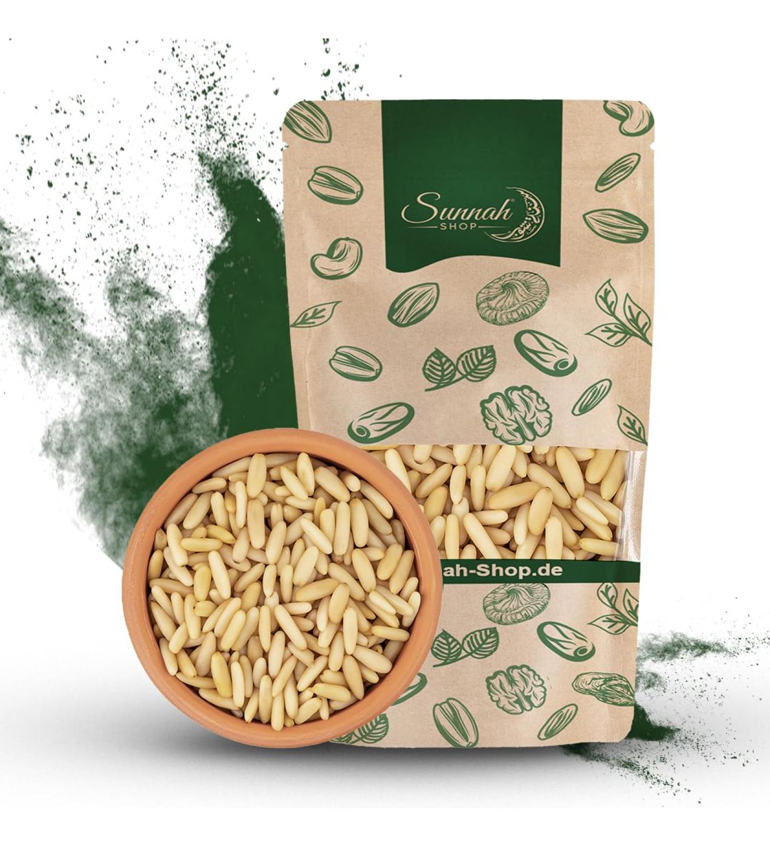 Sunnah Shop Premium Pine Nuts 200g - 100% Natural No Additives Vegan Protein Sweet Almond Flavor - High-Quality Nuts from Pakistan - Buy Online on GoSupps.com