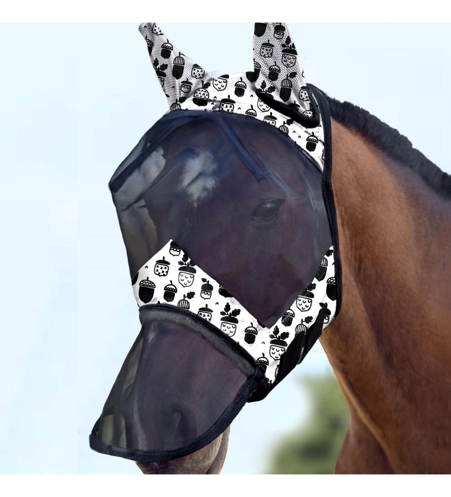 Harrison Howard CareMaster Horse Fly Mask - Long Nose with Ears UV Protection for Horses Pinecone (L) - Buy Online on GoSupps.com