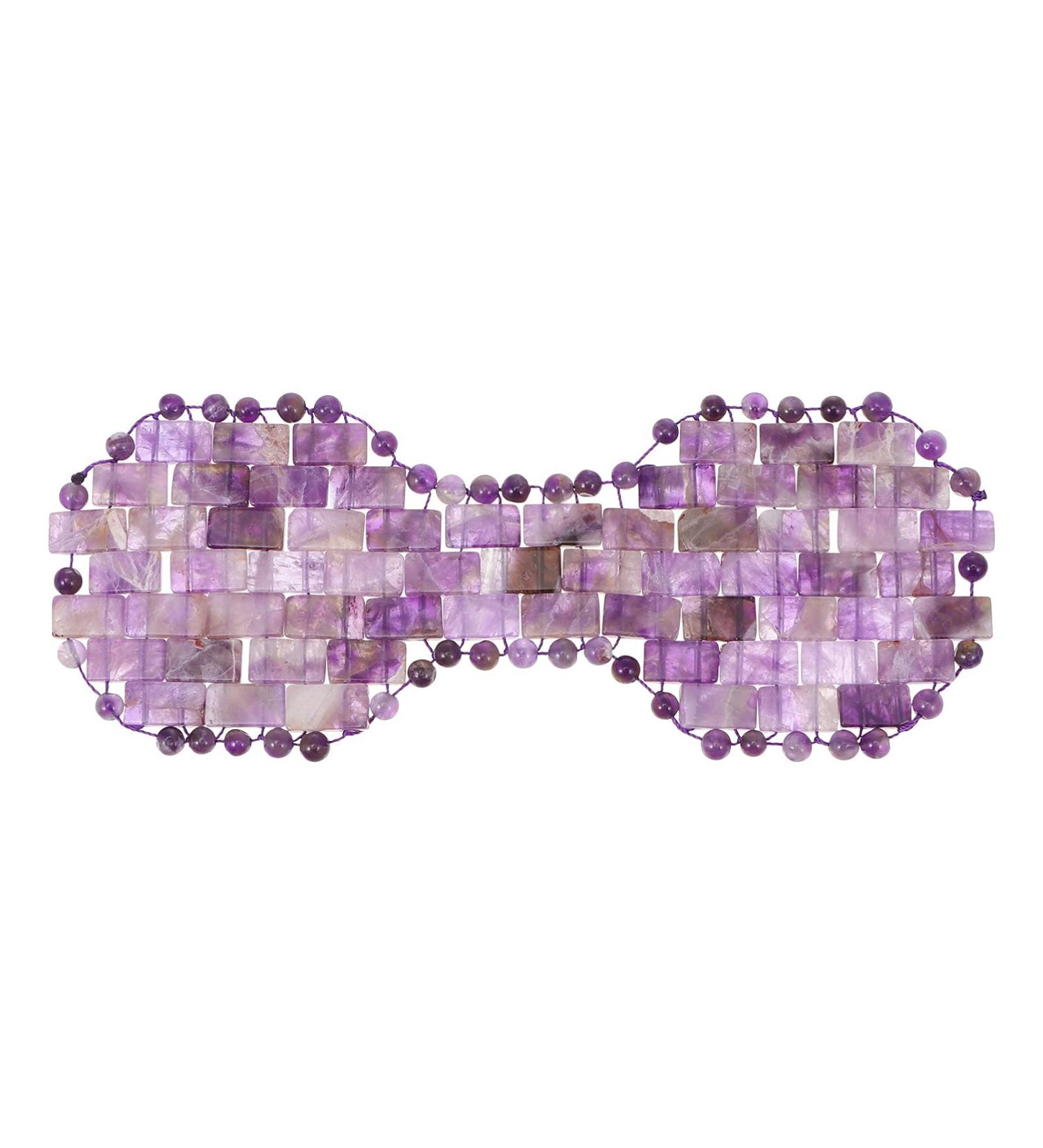 FOMIYES Reusable Jade Eye Mask & Ankle Wrap - Cooling Gel Pad for Sleep Migraine Relief & Travel - Amethyst Silk Blindfold in Purple - Buy Online on GoSupps.com