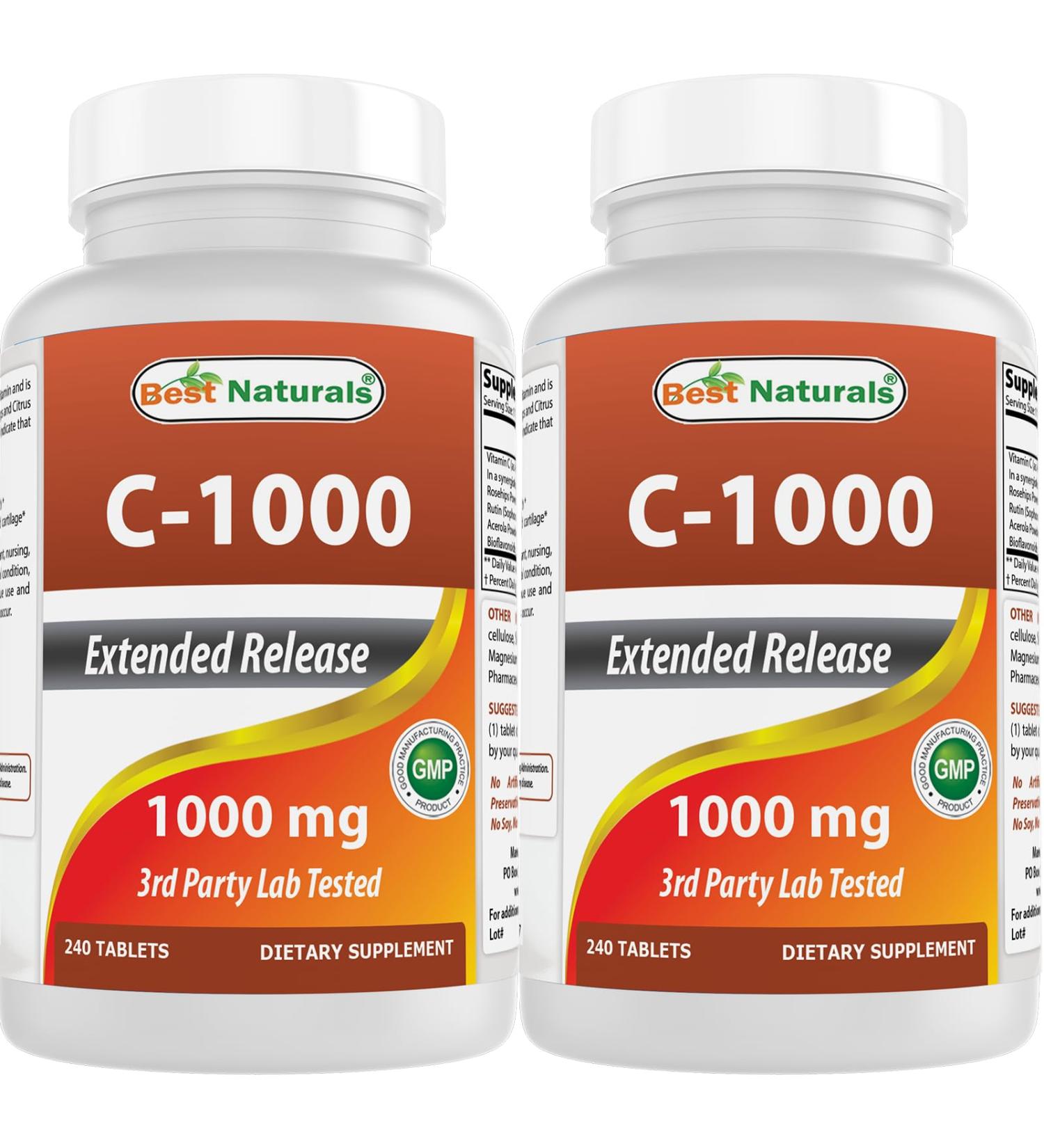 Best Naturals Vitamin C 1000 mg 240 Tablets (Pack of 2) - Buy Online on GoSupps.com