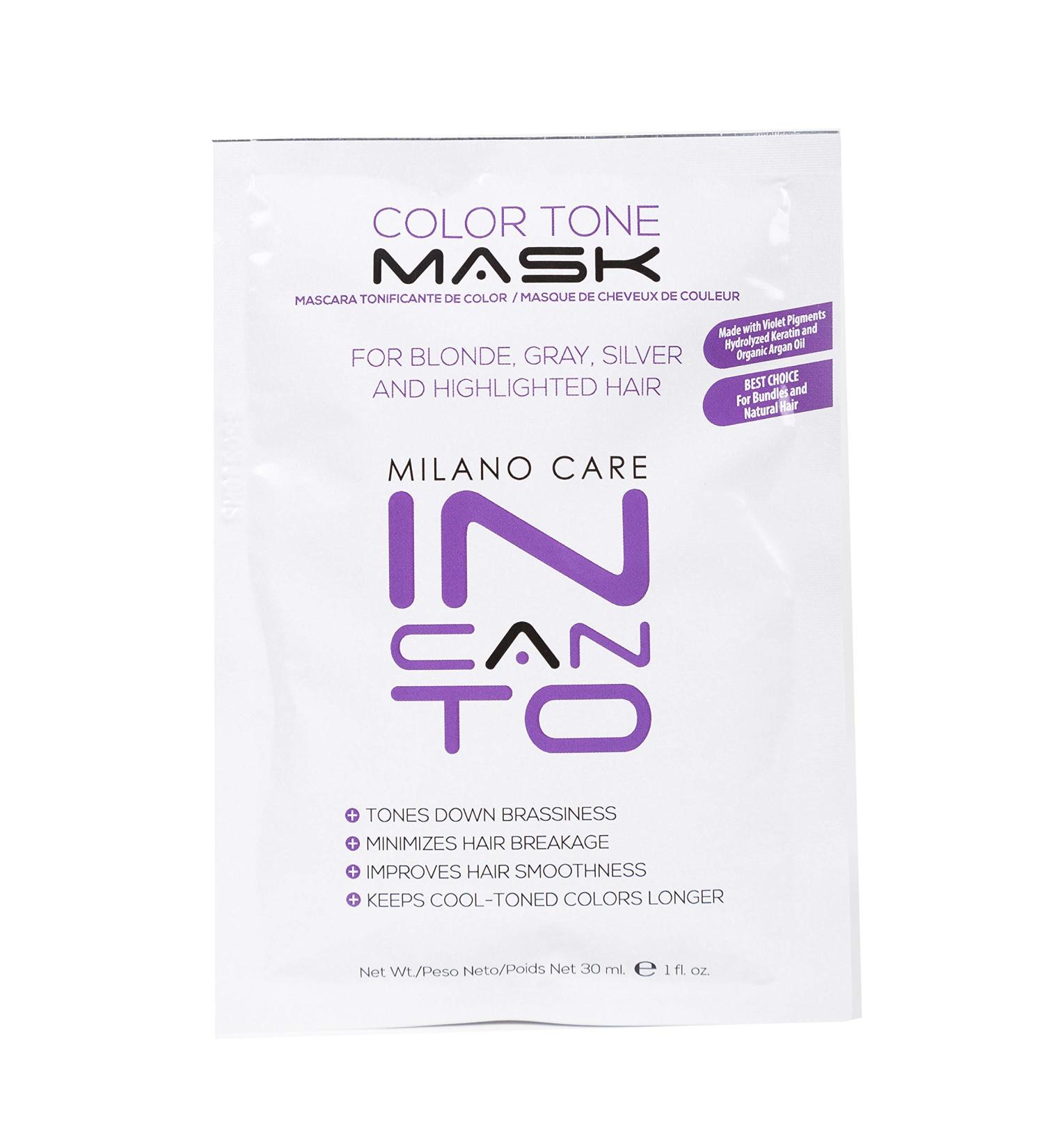 Milano Care Incanto Color Tone Mask - Professional Purple Hair Toner for Blonde, Gray, Silver Hair - 1 Fl Oz - Buy Online on GoSupps.com