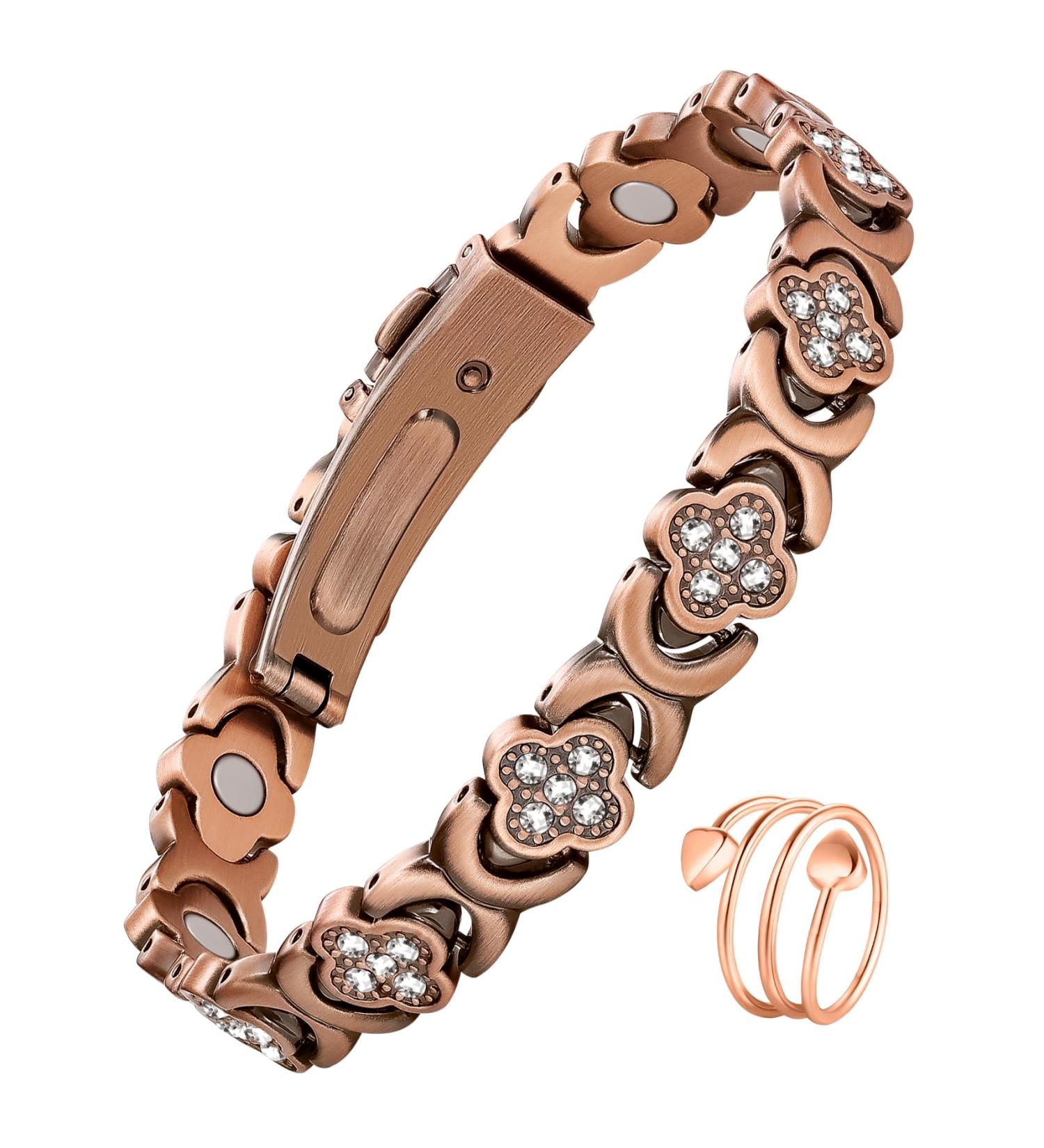 JECANORI Copper Magnet Hardship Bands for Women - Adjustable Magnetic Jewelry & Gift Box | Strong 3800 Gauss Magnet Light Tape & Rings - Buy Online on GoSupps.com