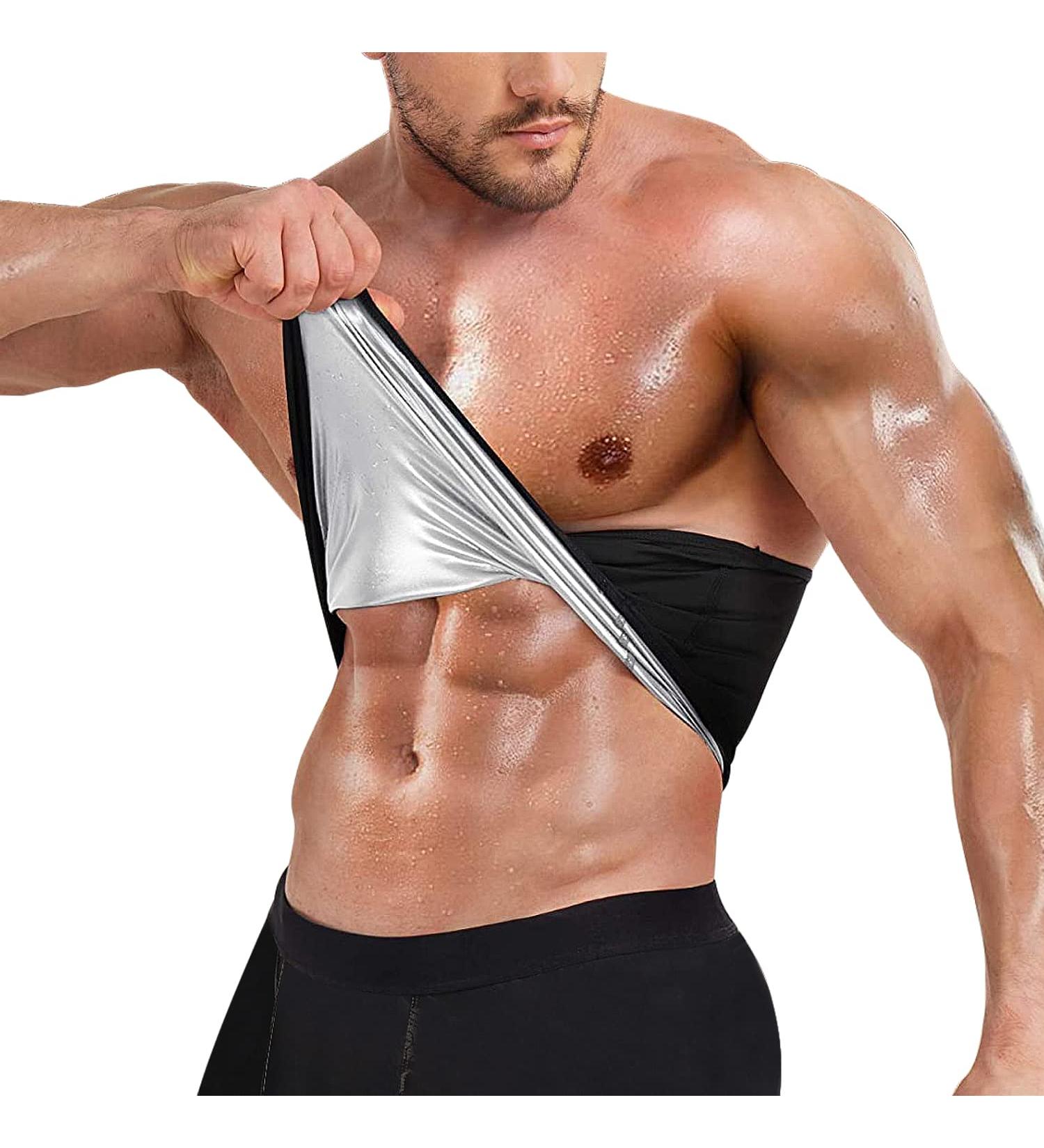 Kumayes Men's Fitness Sauna Belt - XXL Black Waist Trainer for Weight Lifting & Sweat Enhancement - Buy Online on GoSupps.com