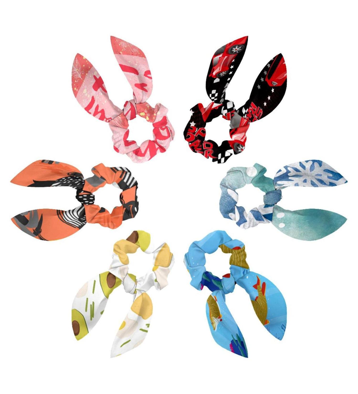 6 Pack Racing Car Bow Scrunchies for Thick Hair - Soft Elastic Bands in Multi-Colored Bowknot Design for Women - Buy Online on GoSupps.com