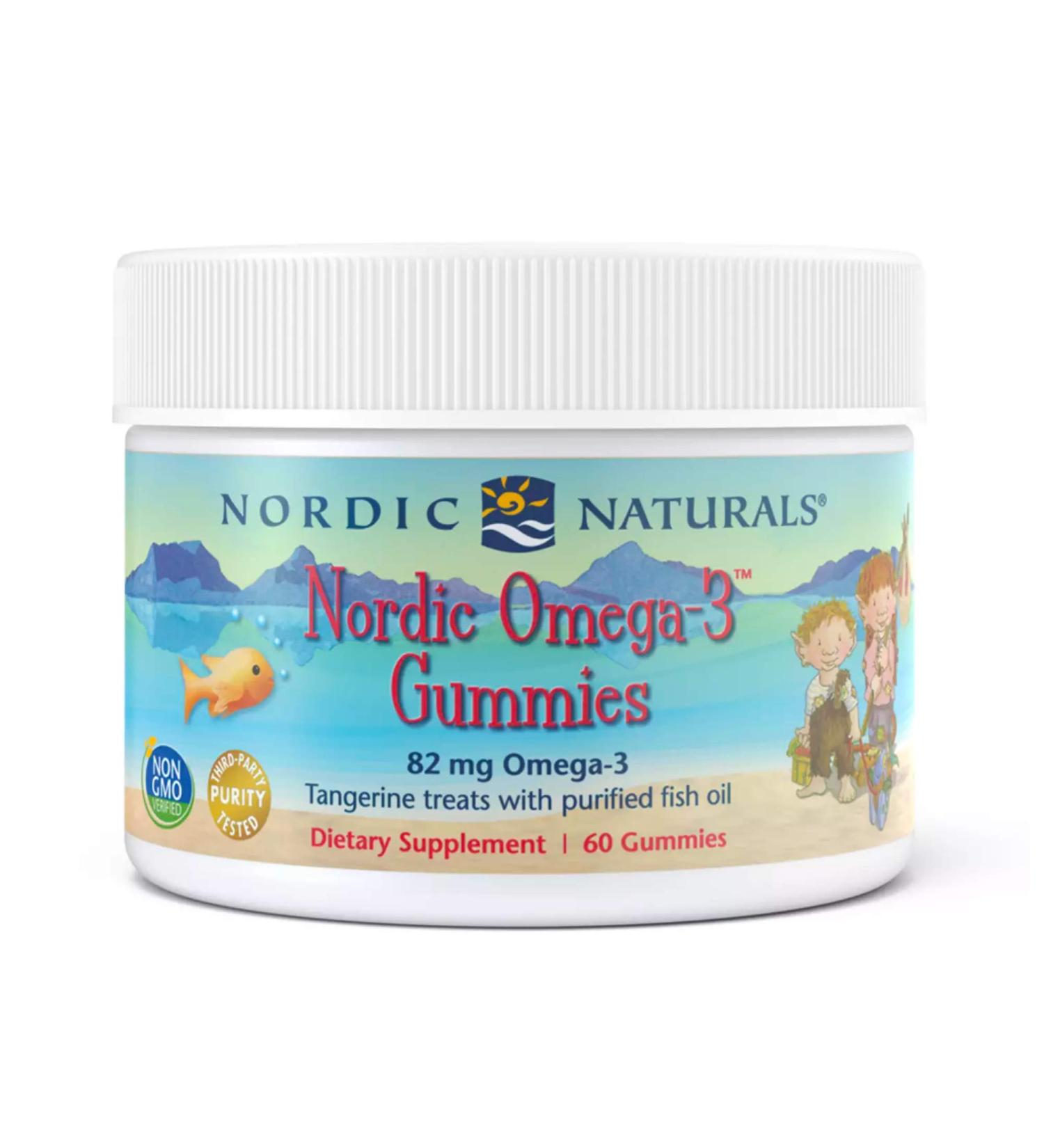 Nordic Naturals Omega-3 Gummies - Tangerine, 82 mg, 60 Count - Boost Your Health! - Buy Online on GoSupps.com